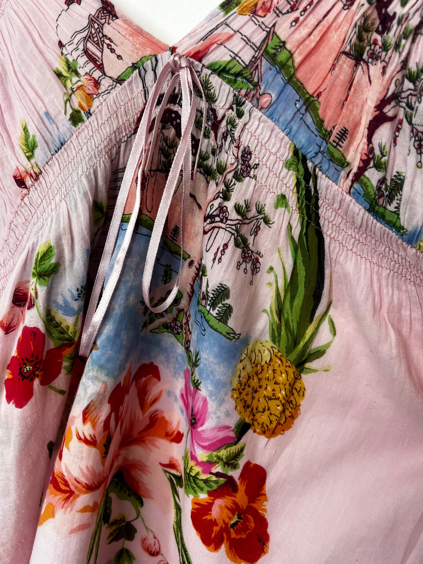 Pink Floaty Off Shoulder Vintage Top