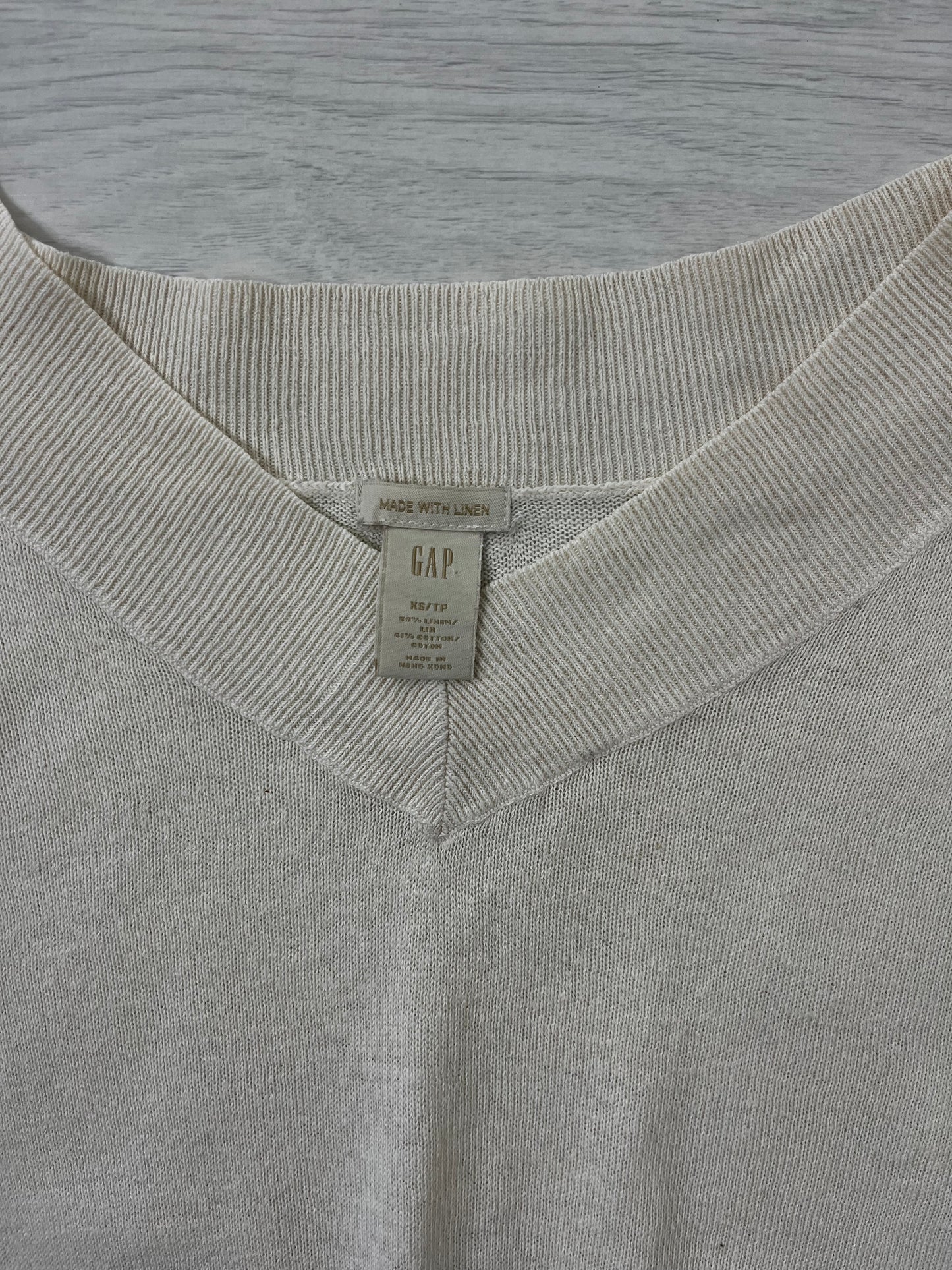 Cream GAP Linen Spring Vintage Relaxed Top
