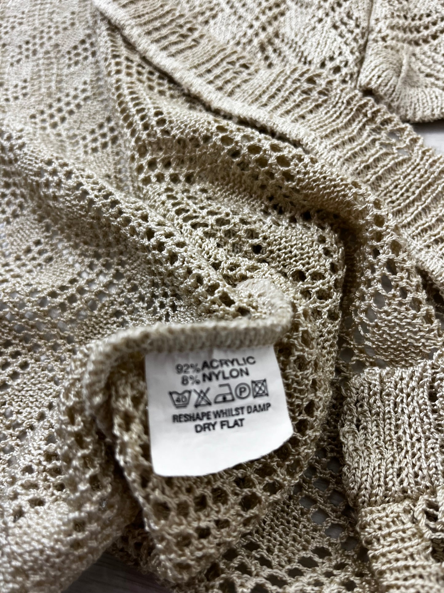 Y2k Cream Long Crochet Vintage Cardigan