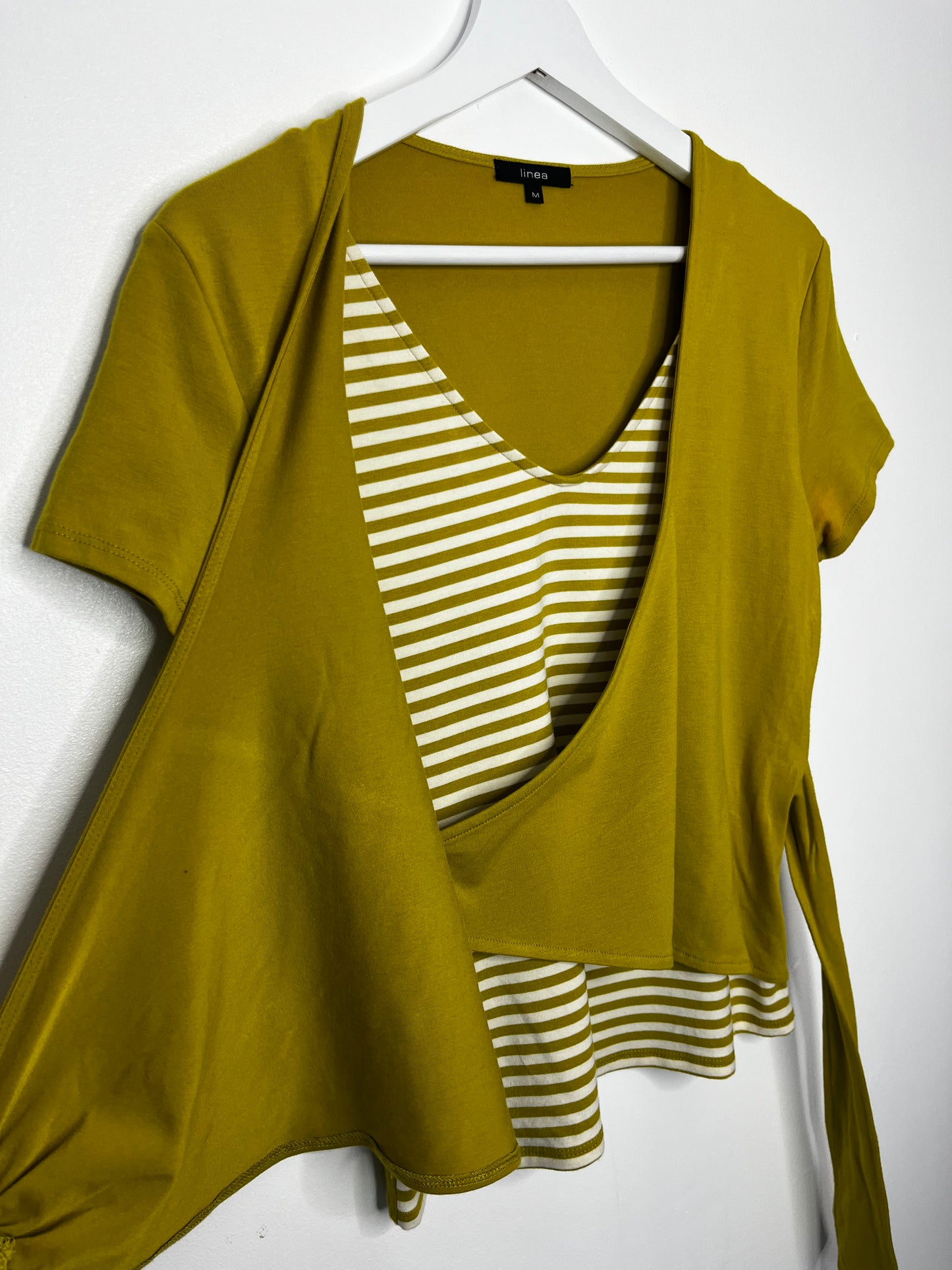 Y2k Lime Green Stripe Wrap Top