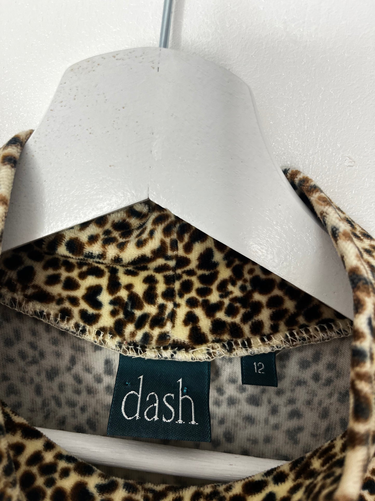 Animal Print Velour Highneck