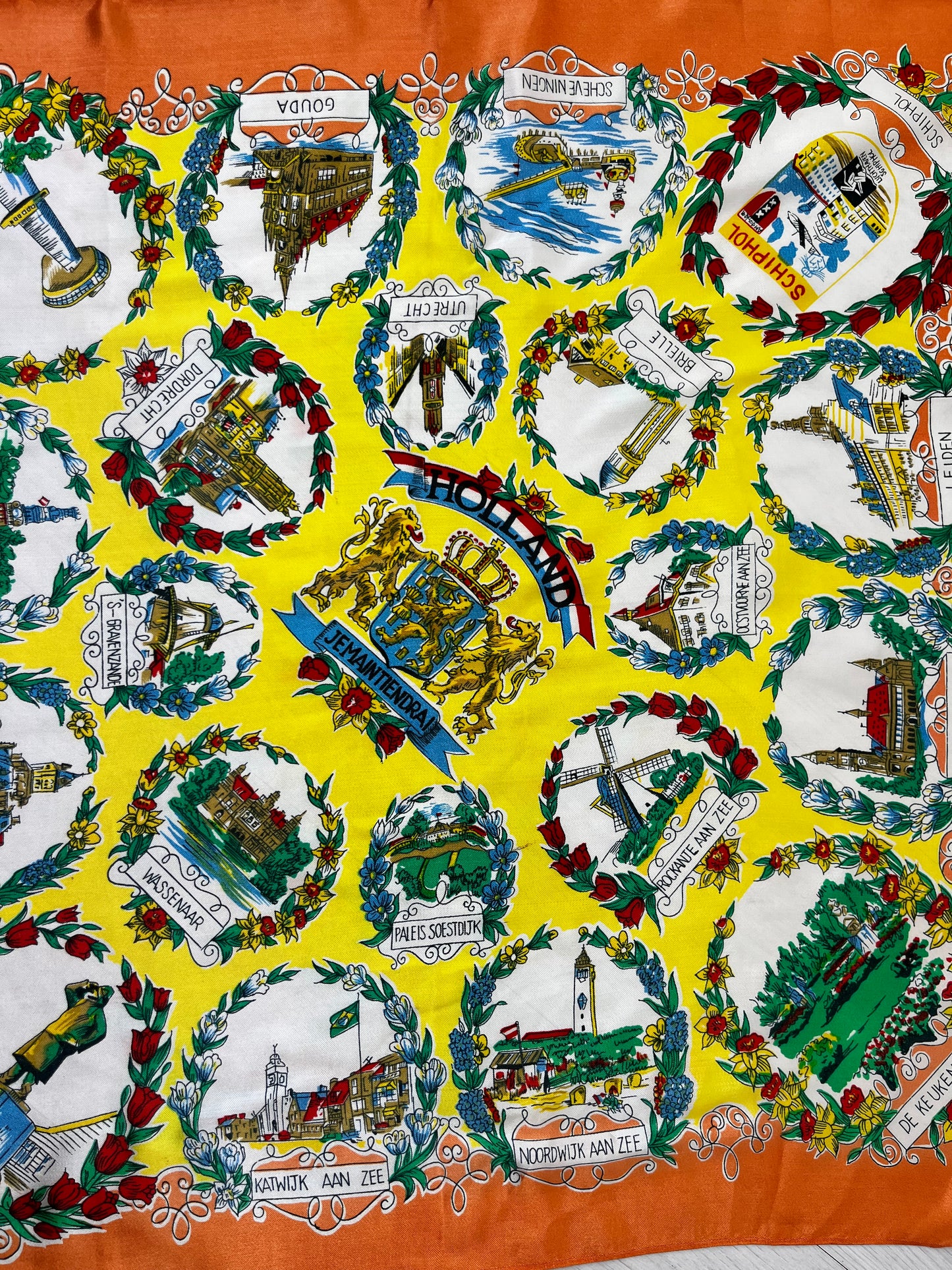 Orange Yellow Holland Vintage Scarf