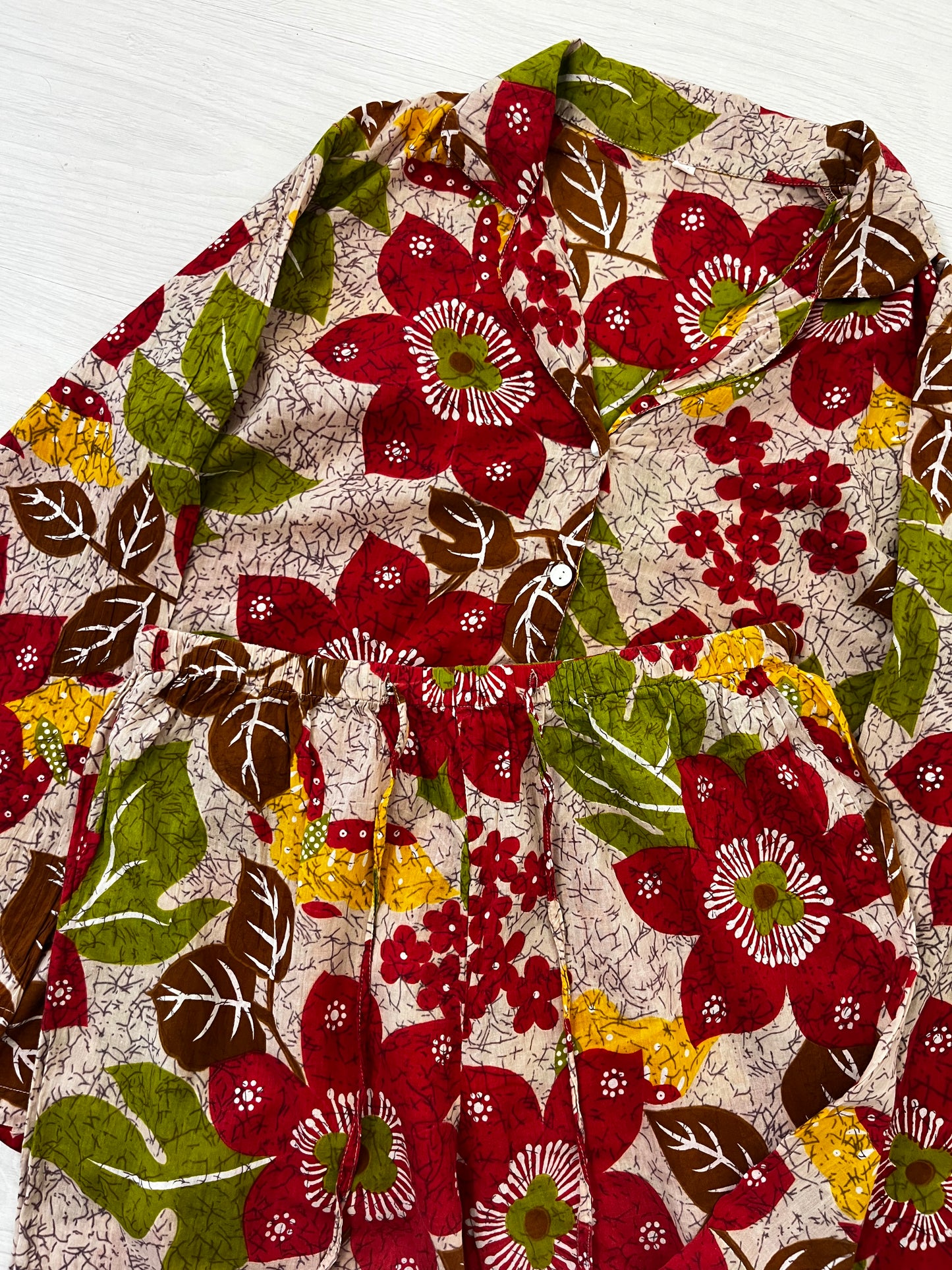 True Vintage Shirt Trousers Floral Two Piece Set