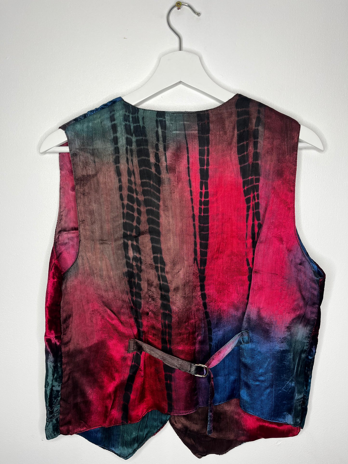 Tie Dye Velvet Whimsical Vintage Waistcoat