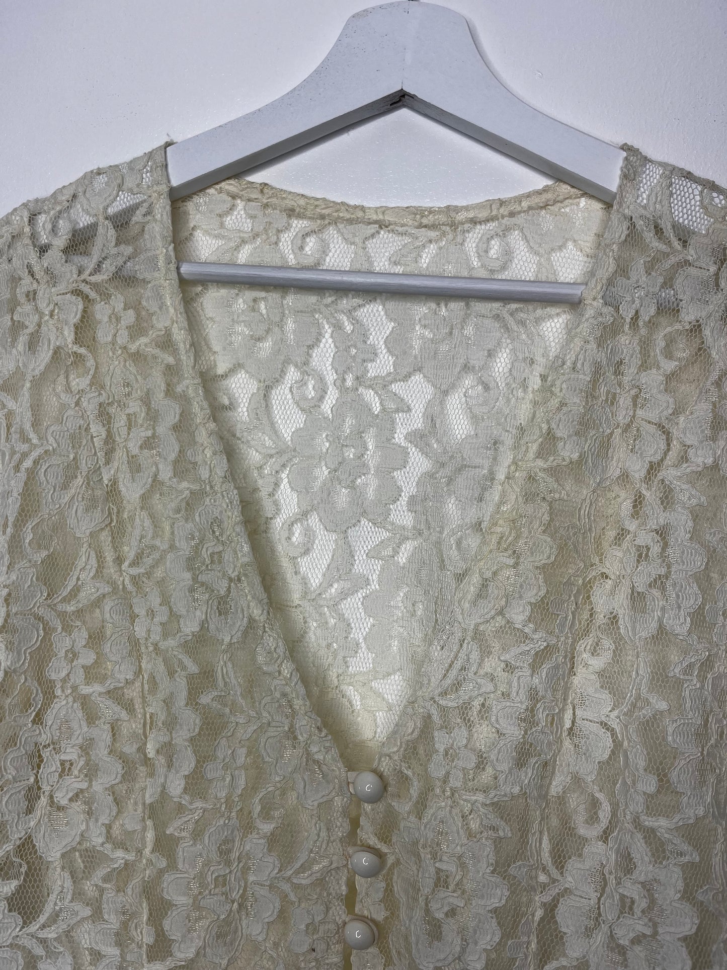 Cream Vintage Lace Blouse
