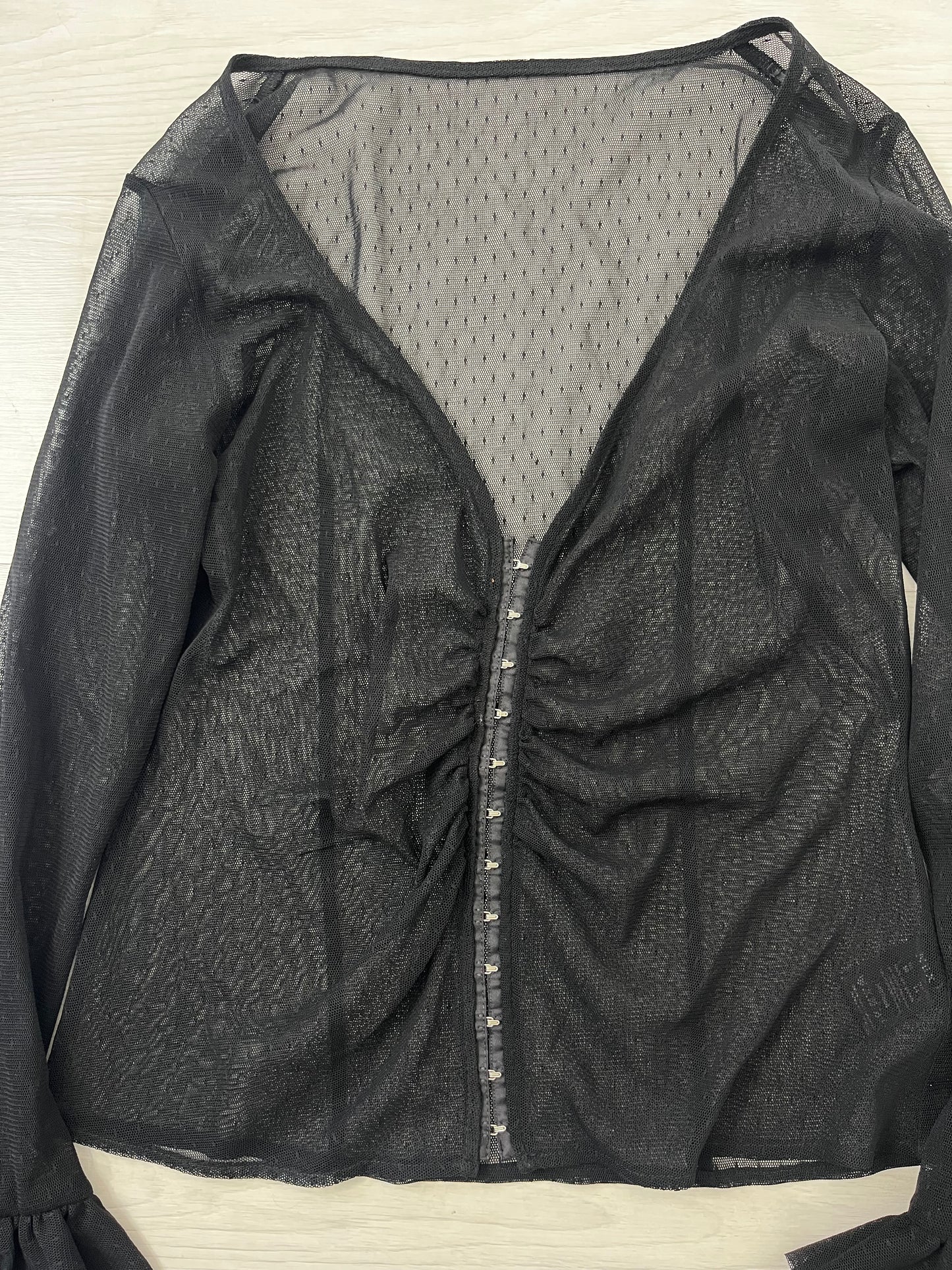 Black Semi Sheer Whimsical Blouse