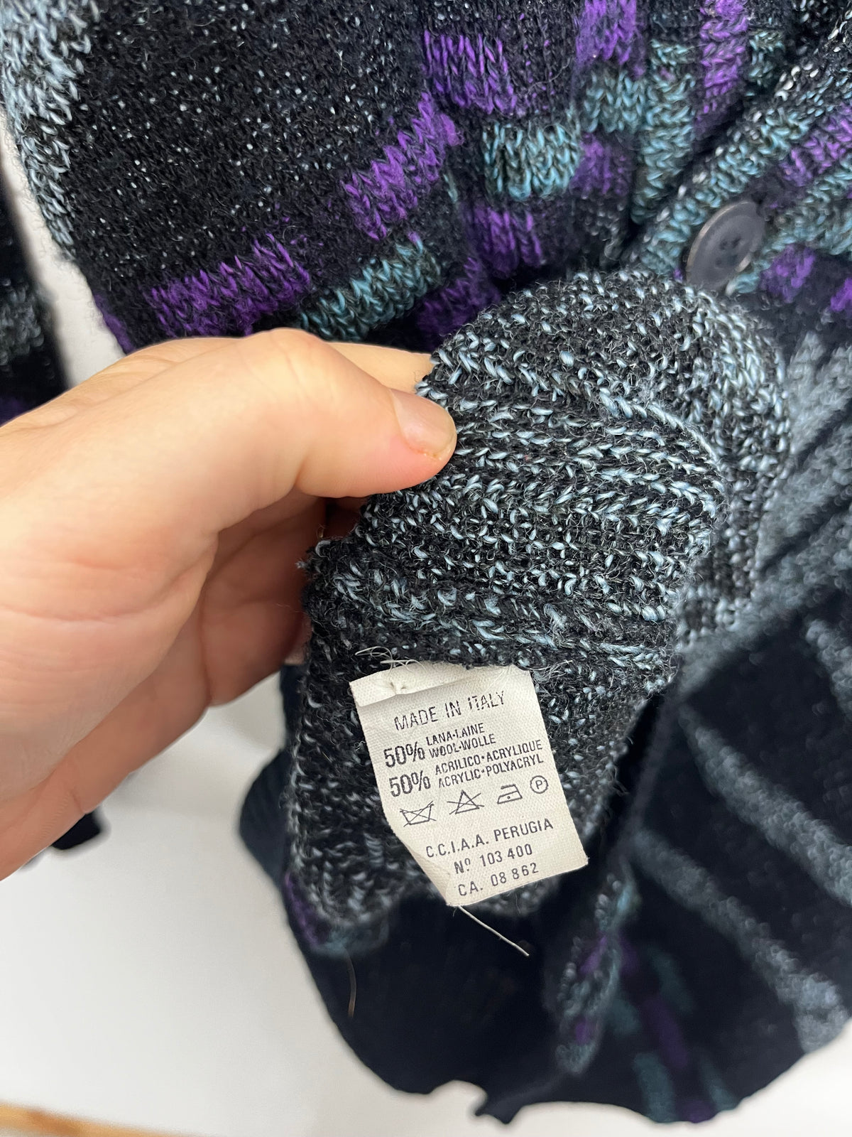 Grey Purple 90s Grunge Cardigan