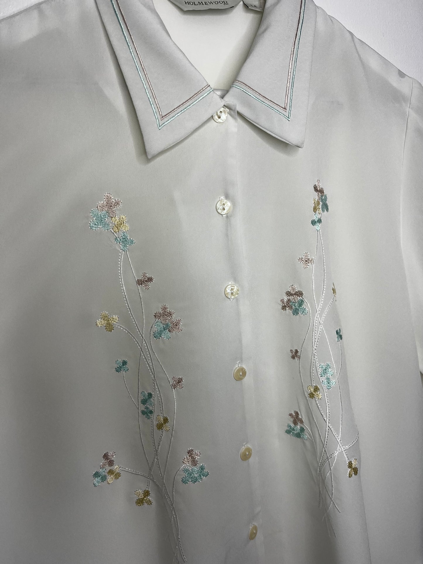 Floral Embroidered White Blouse