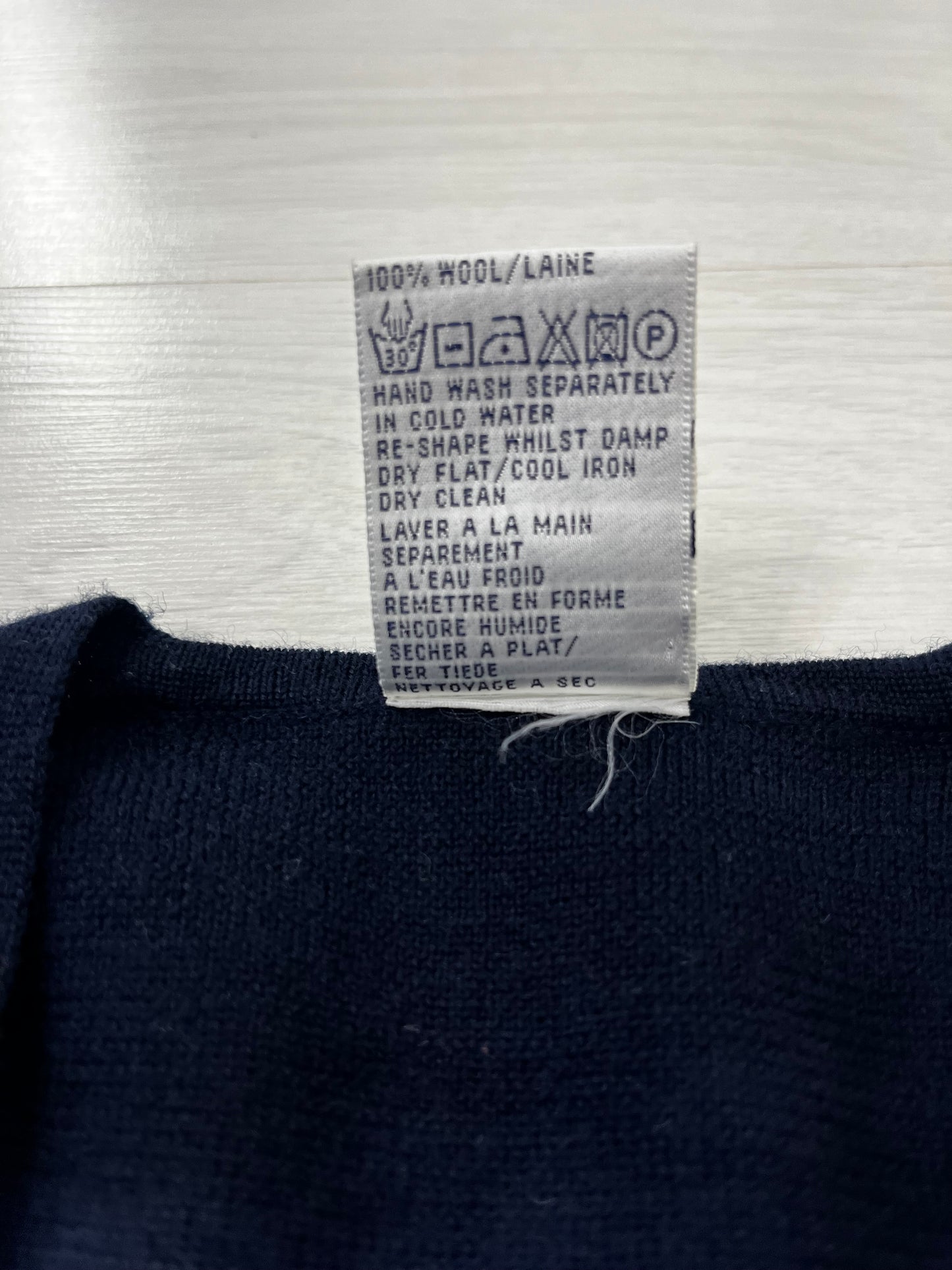 Navy Vintage Wool Sleeveless Cardigan