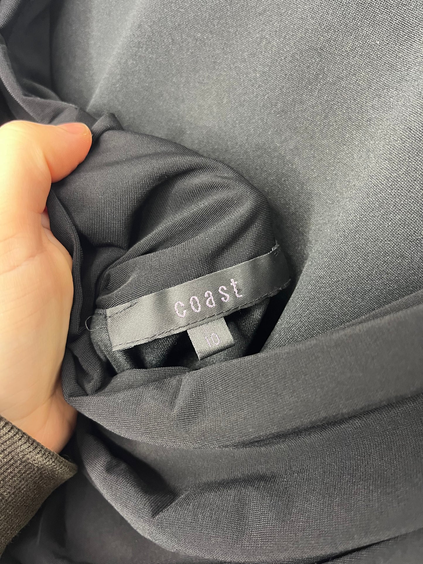 True Vintage Cowl Neck Back Black Top