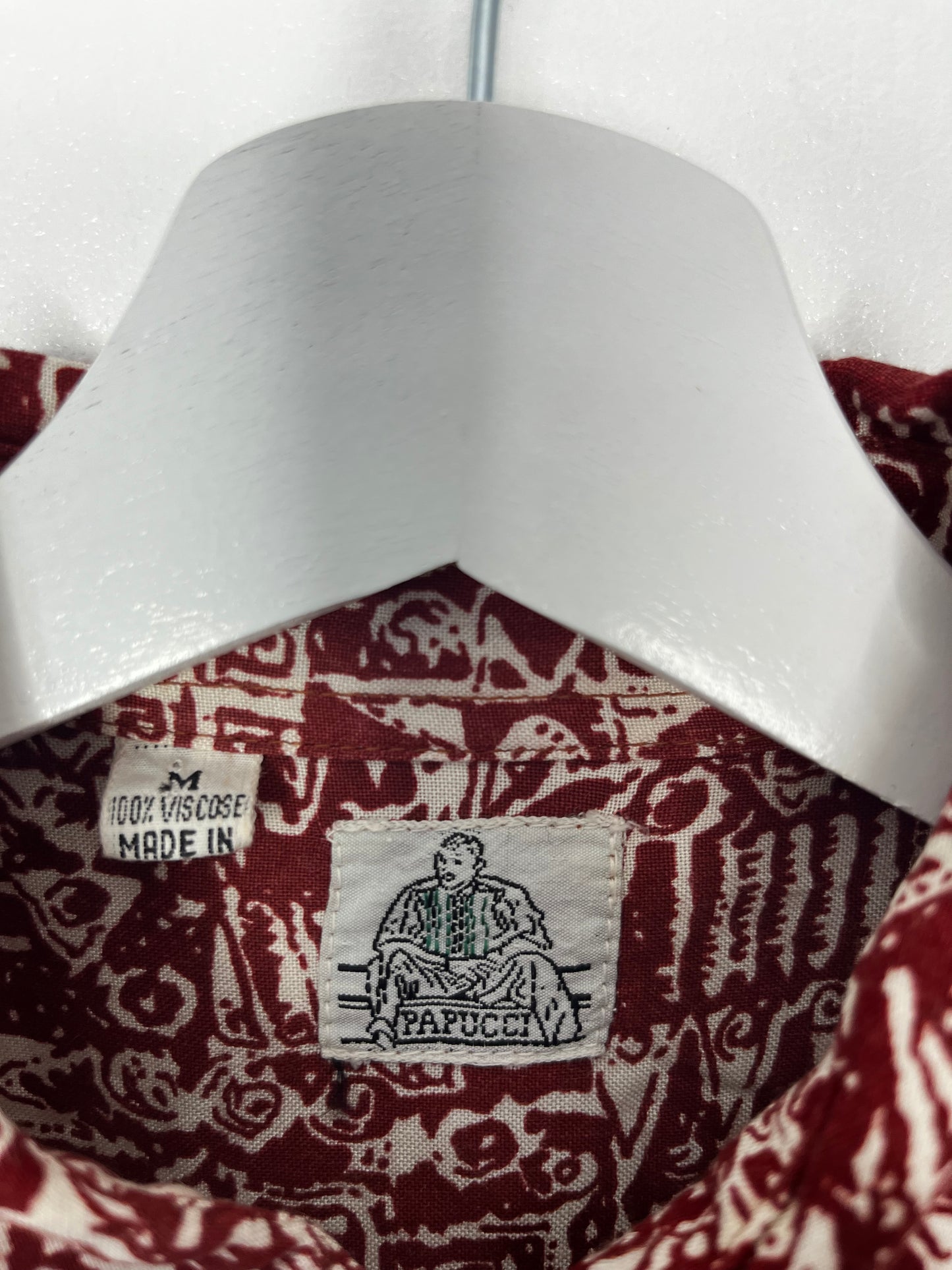 Long Sleeve Patterned Burgundy Vintage Shirt