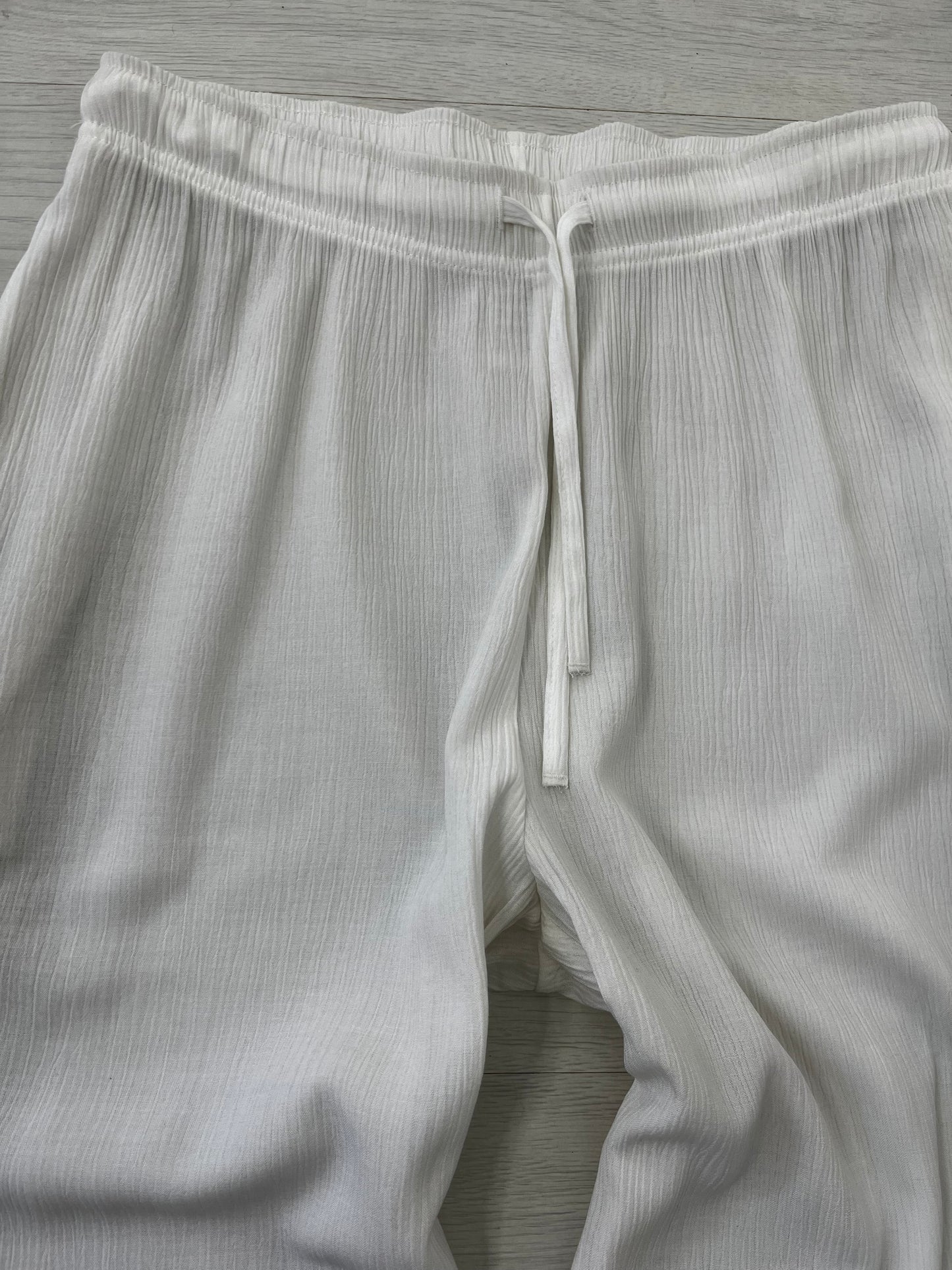 White Vintage Relaxed Casual Spring Trousers