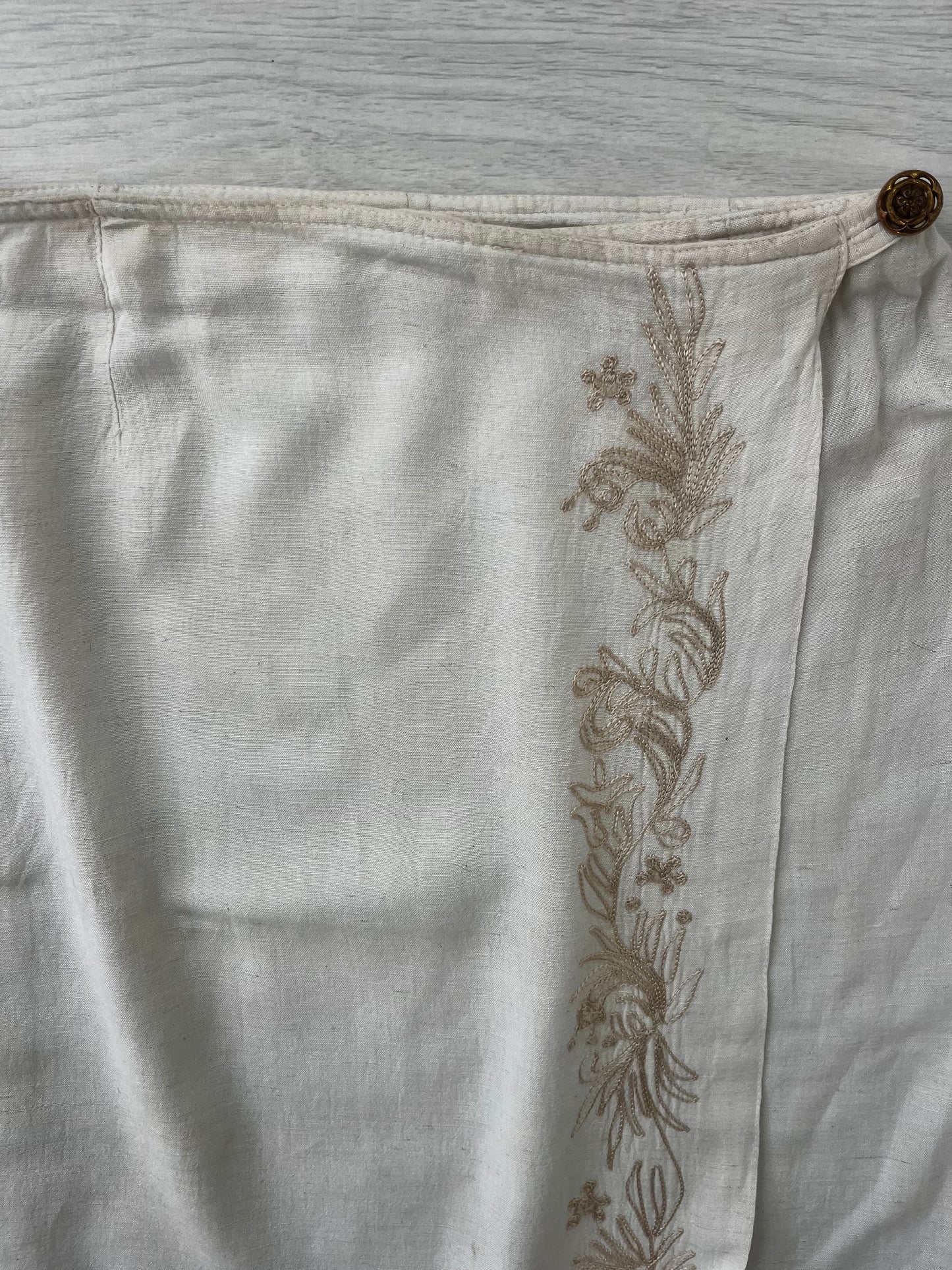 Highwaisted Cream Vintage Wrap Maxi Skirt