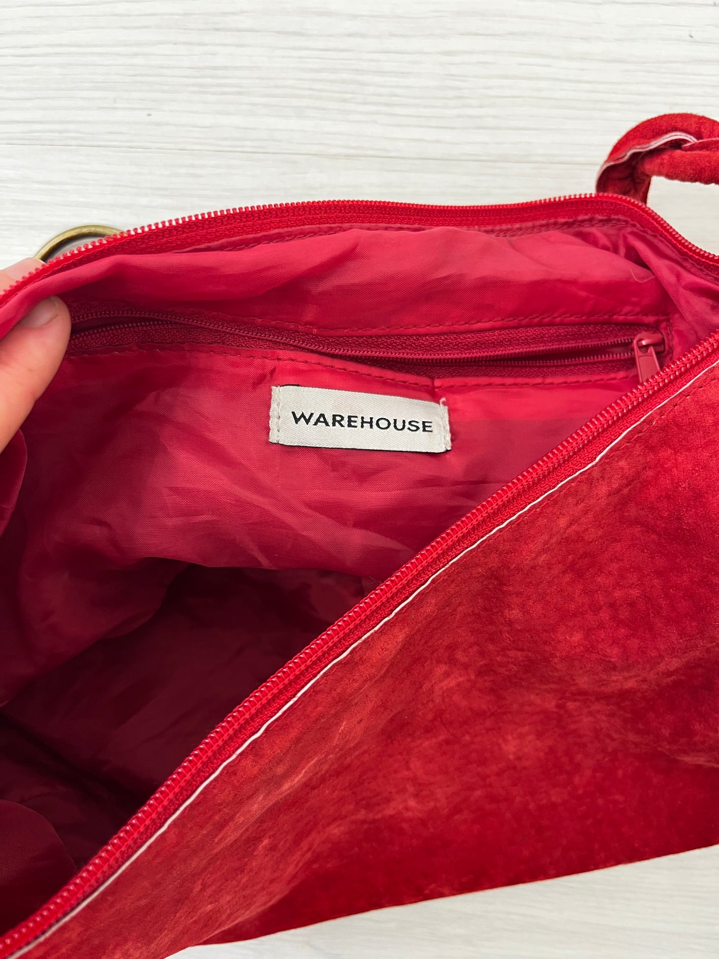 True Vintage Red Suede Shoulder Bag