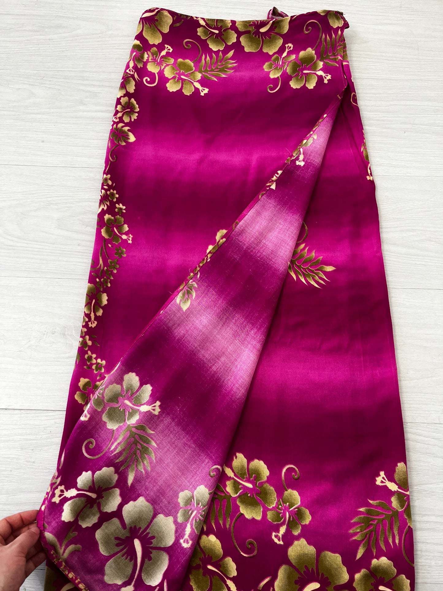 Pink Vintage Wrap Sarong Skirt