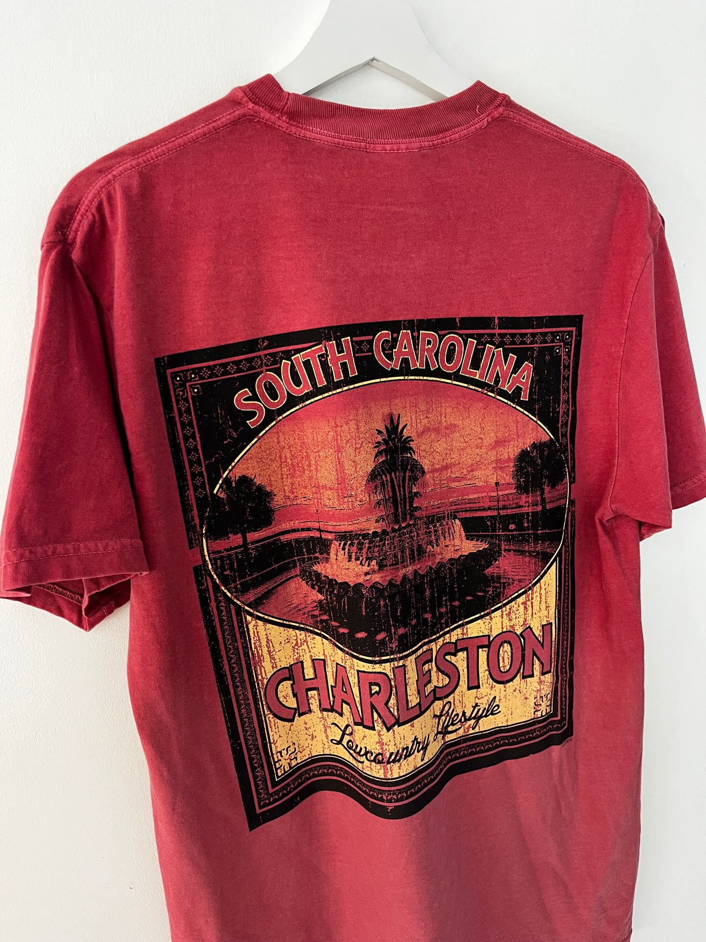 Pure Cotton Burgundy Charleston T-Shirt