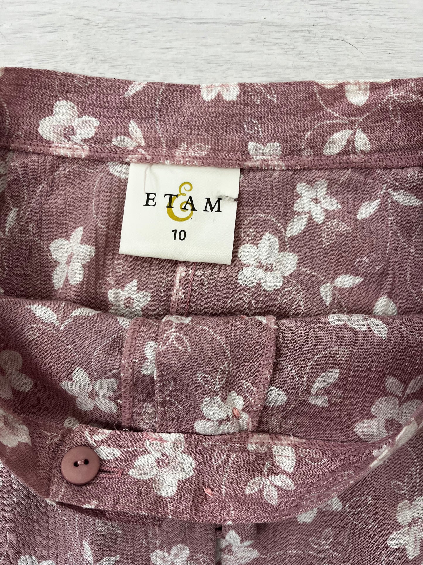 True Vintage Dusky Pink Floral Button Down Skirt