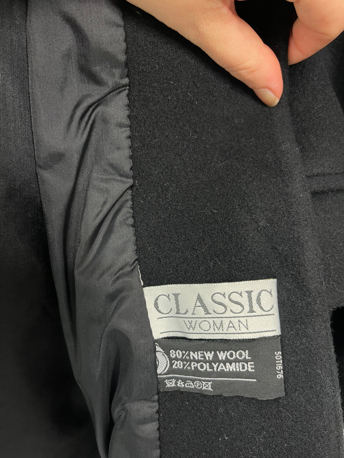 Every Day Black Vintage Wool Coat Jacket
