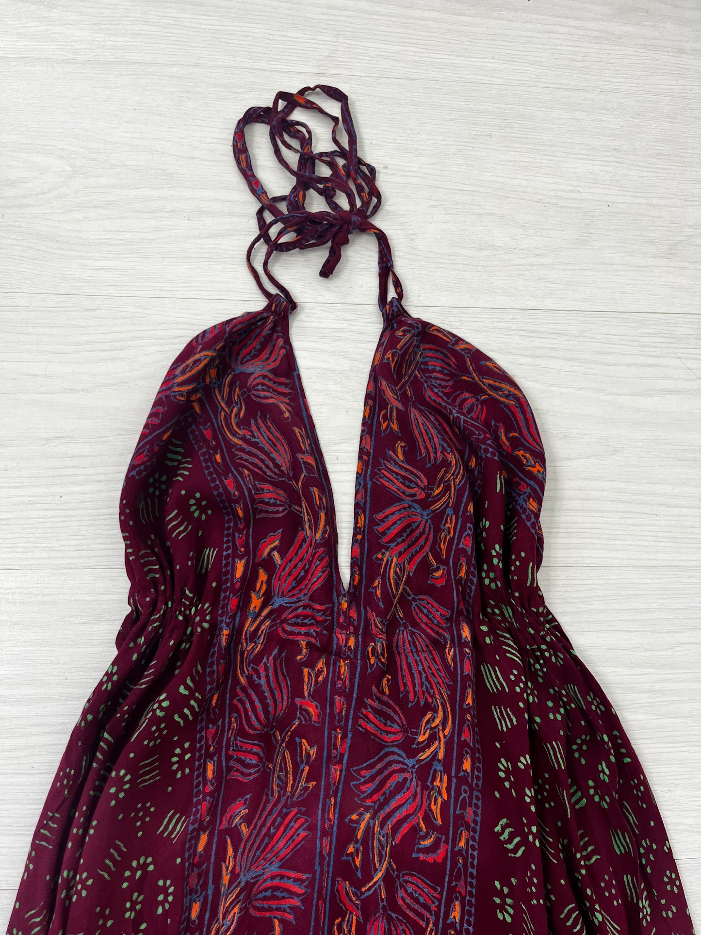 Deep Plum HalterNeck Boho Vintage Dress