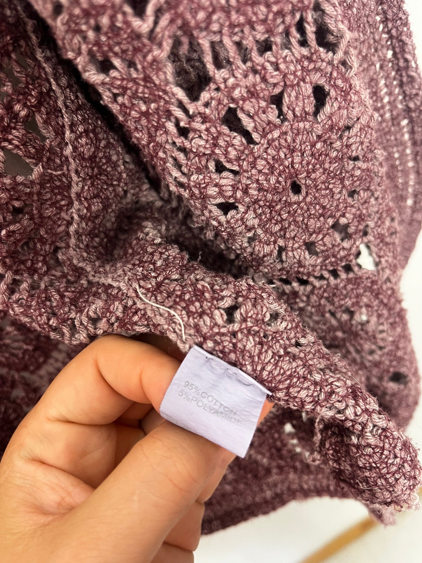 Dusky Purple Crochet Wild Flower Cardigan Jacket