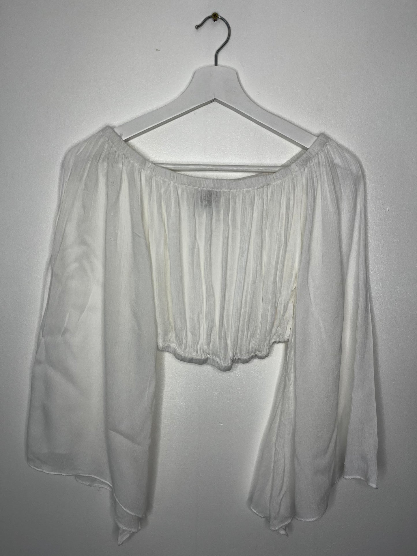 Off Shoulder Floaty Sleeve Boho Crop Top