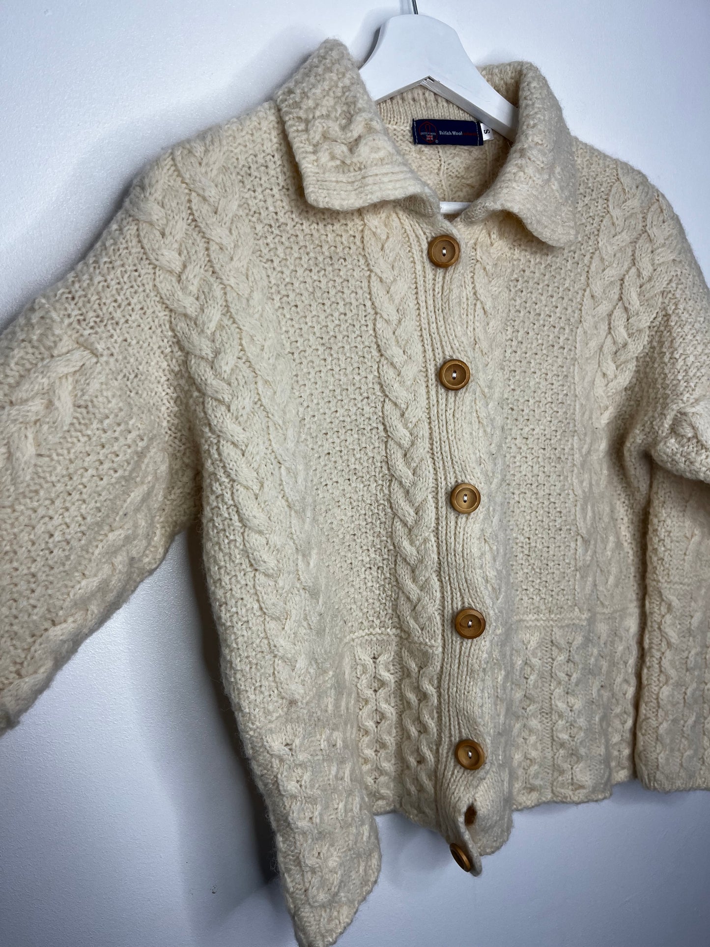 True Vintage Cream Wool Cardigan