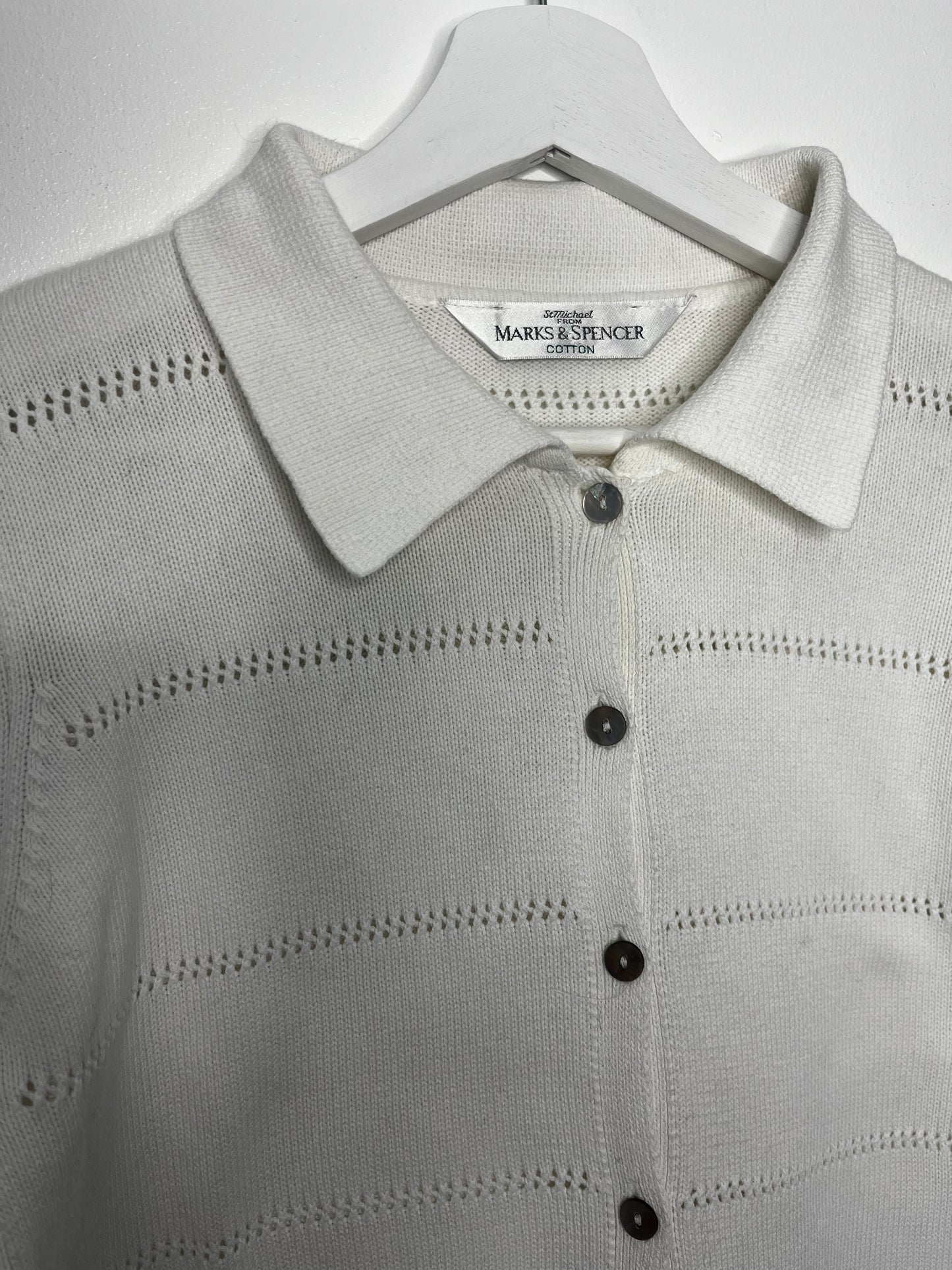 White Cotton Vintage Cardigan