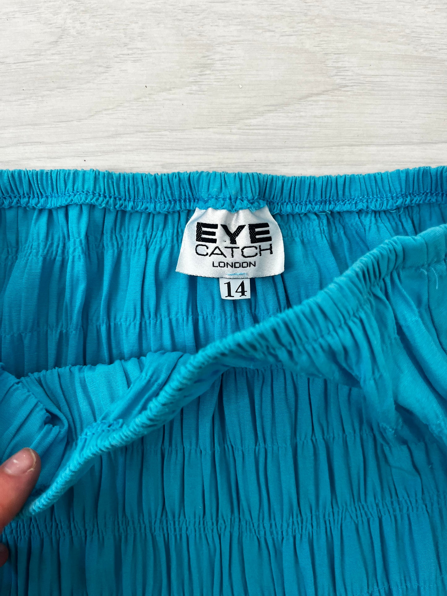 Turquoise Ruffled Effect Vintage Skirt
