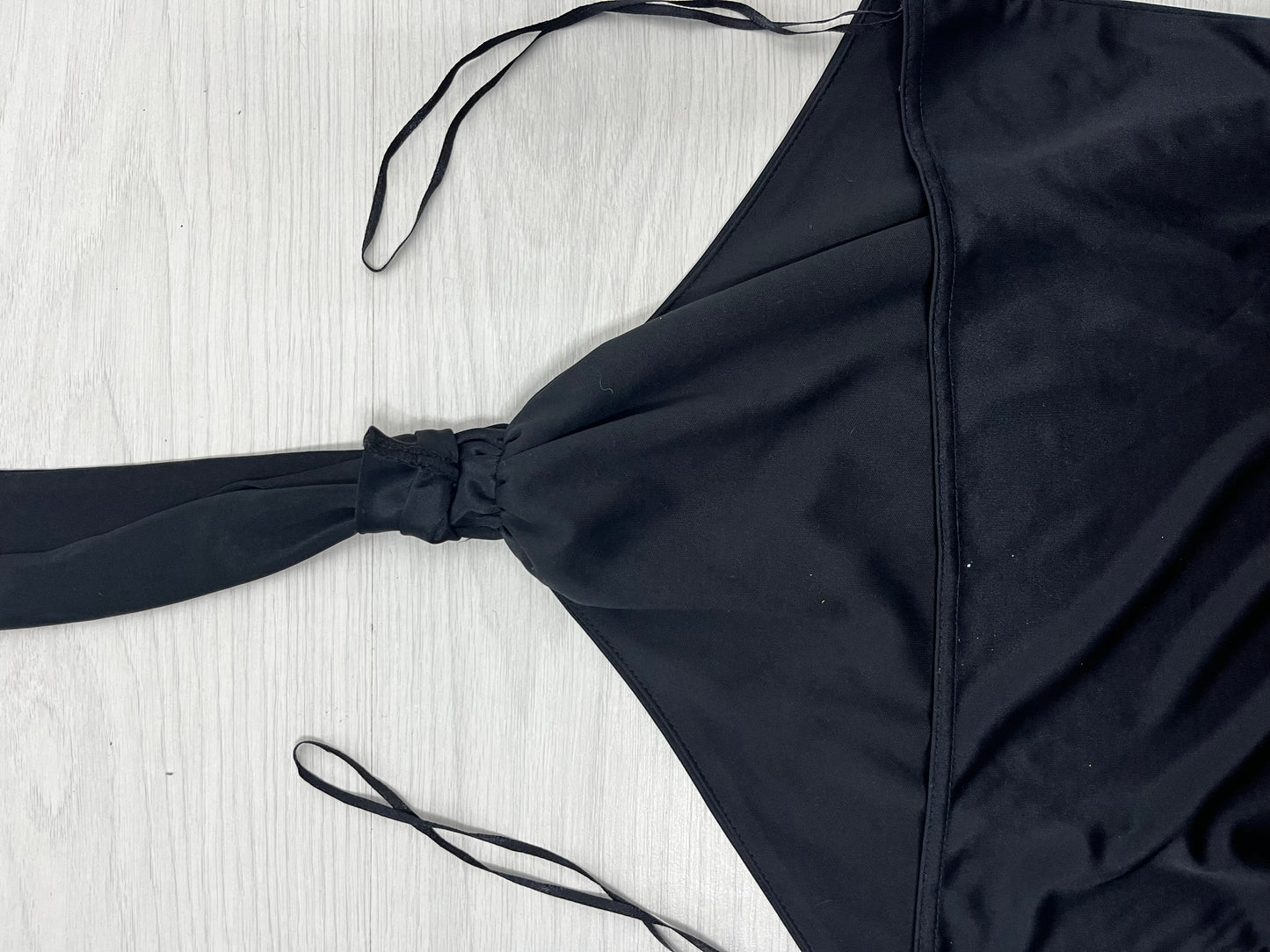 Black Satin HalterNeck Top