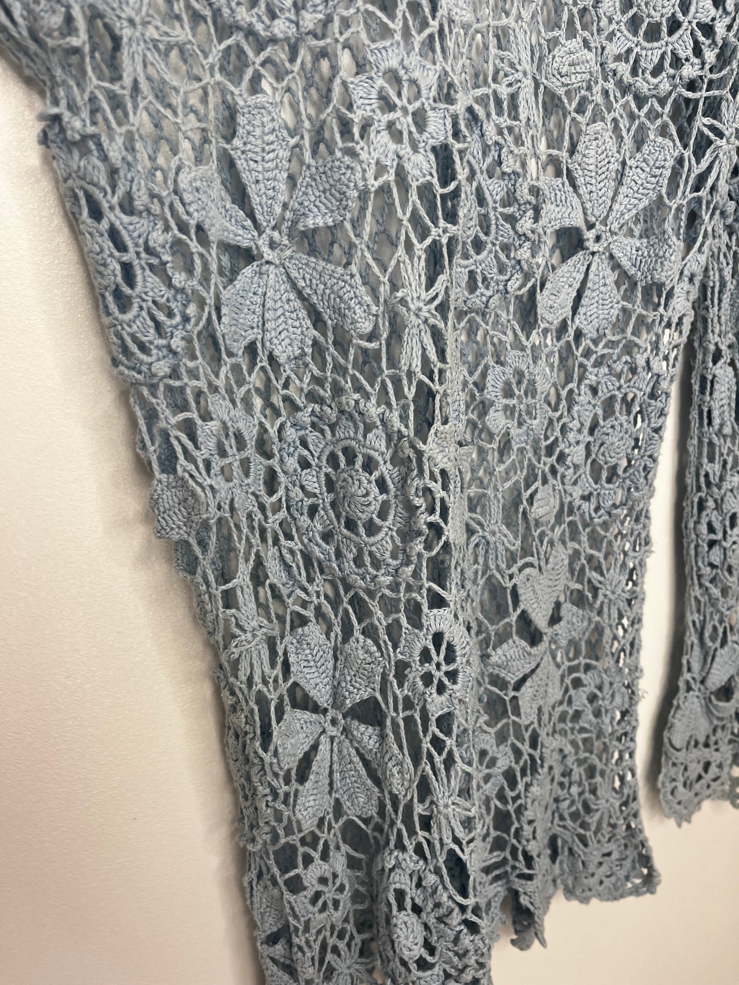 Baby Blue Vintage Crochet Dress Cover Up