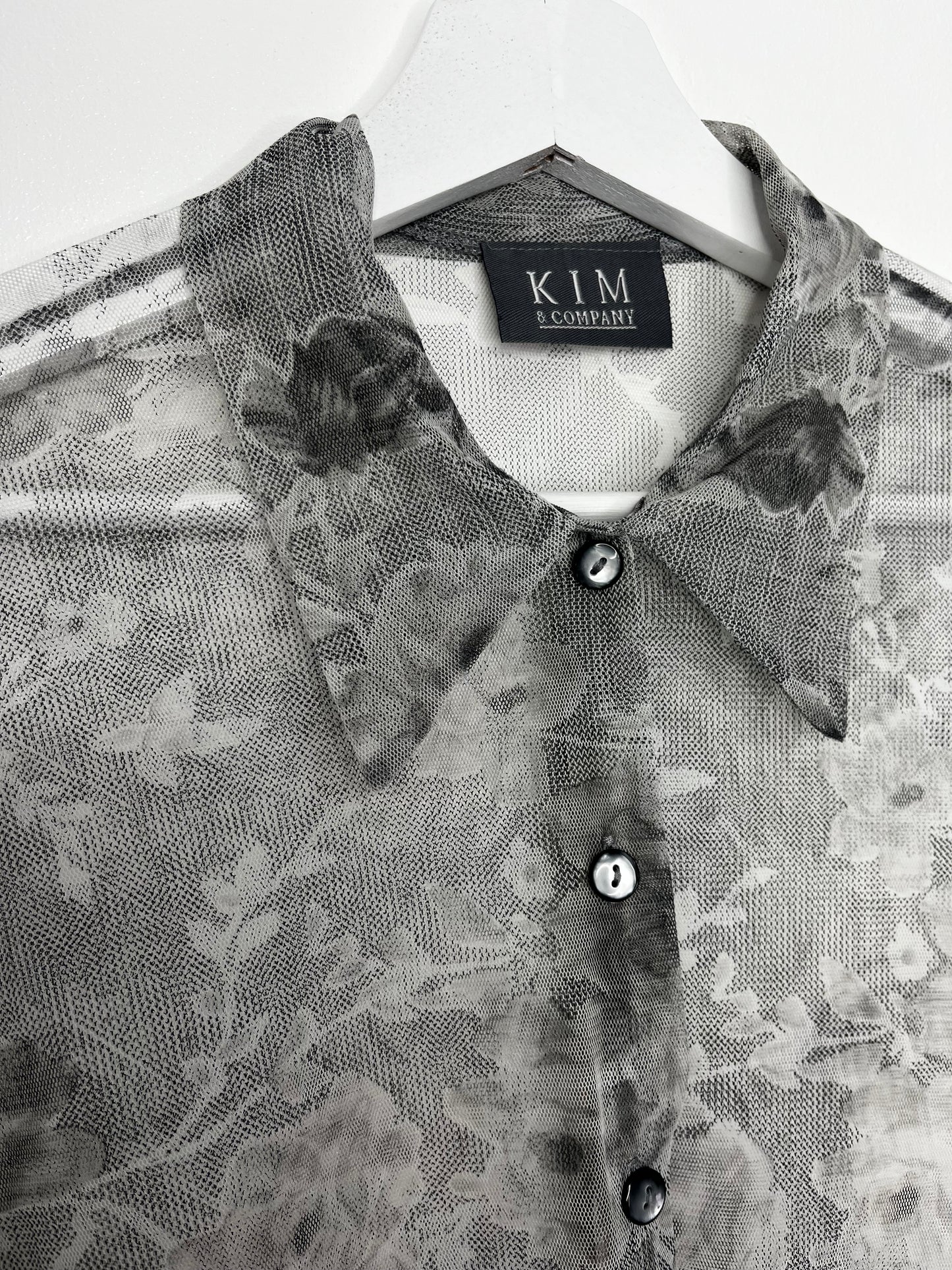 Semi Sheer Grey 1990’s Blouse