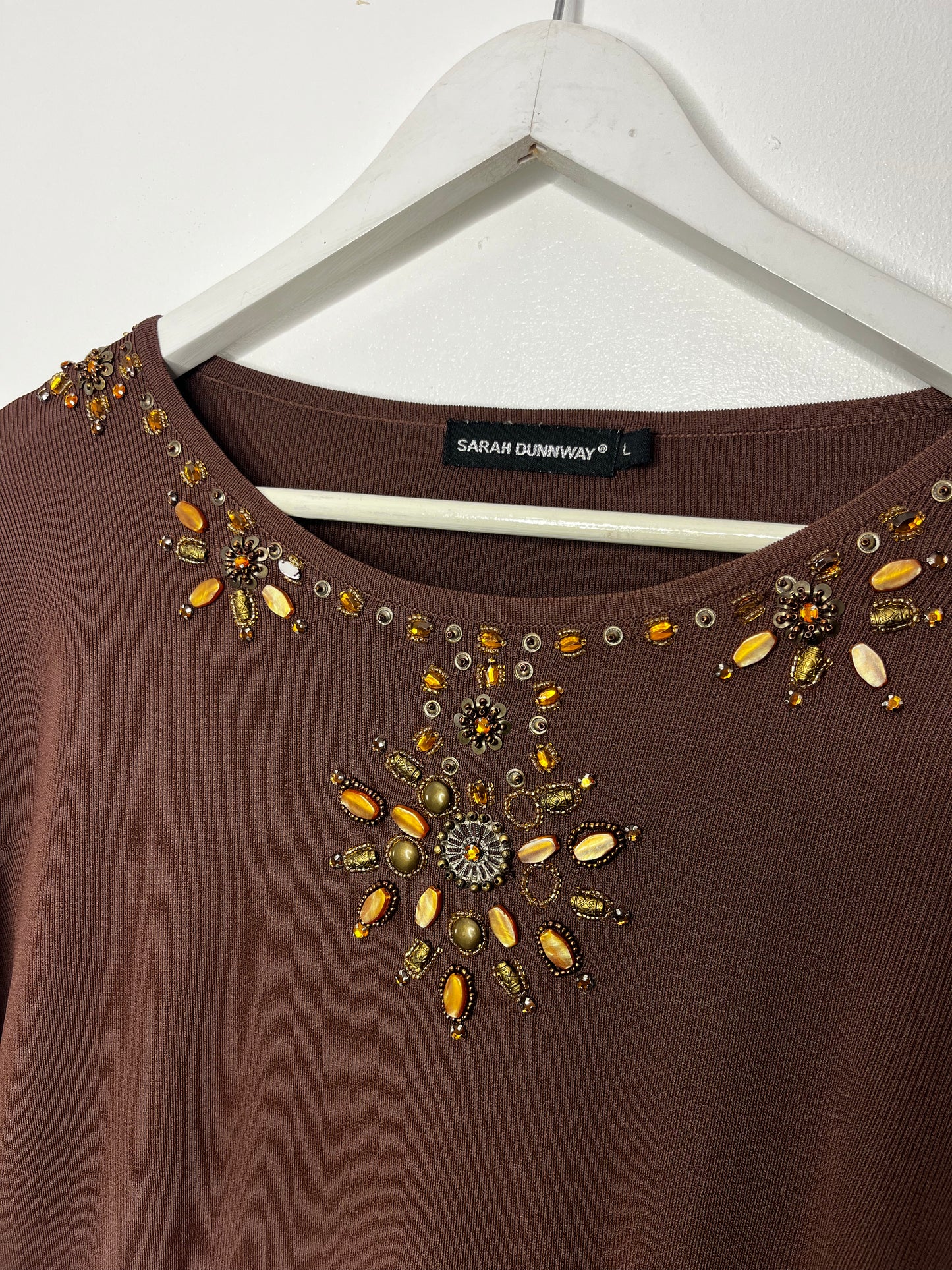 Y2k Brown Embellished Top