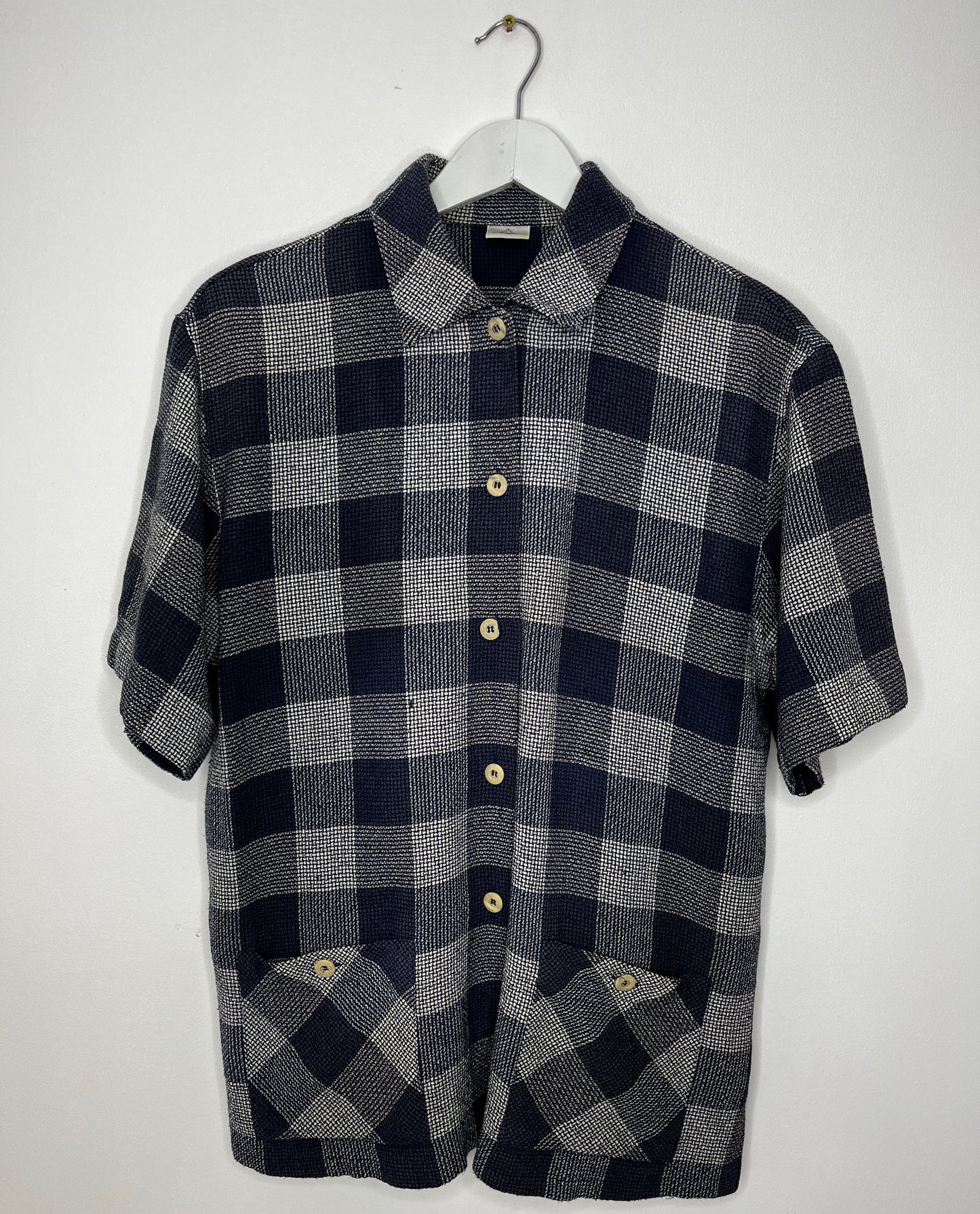 Textured Navy Checked Shirt