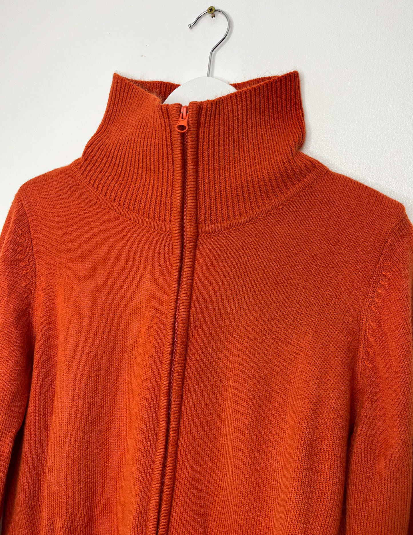 Zip Orange Highneck Cardigan