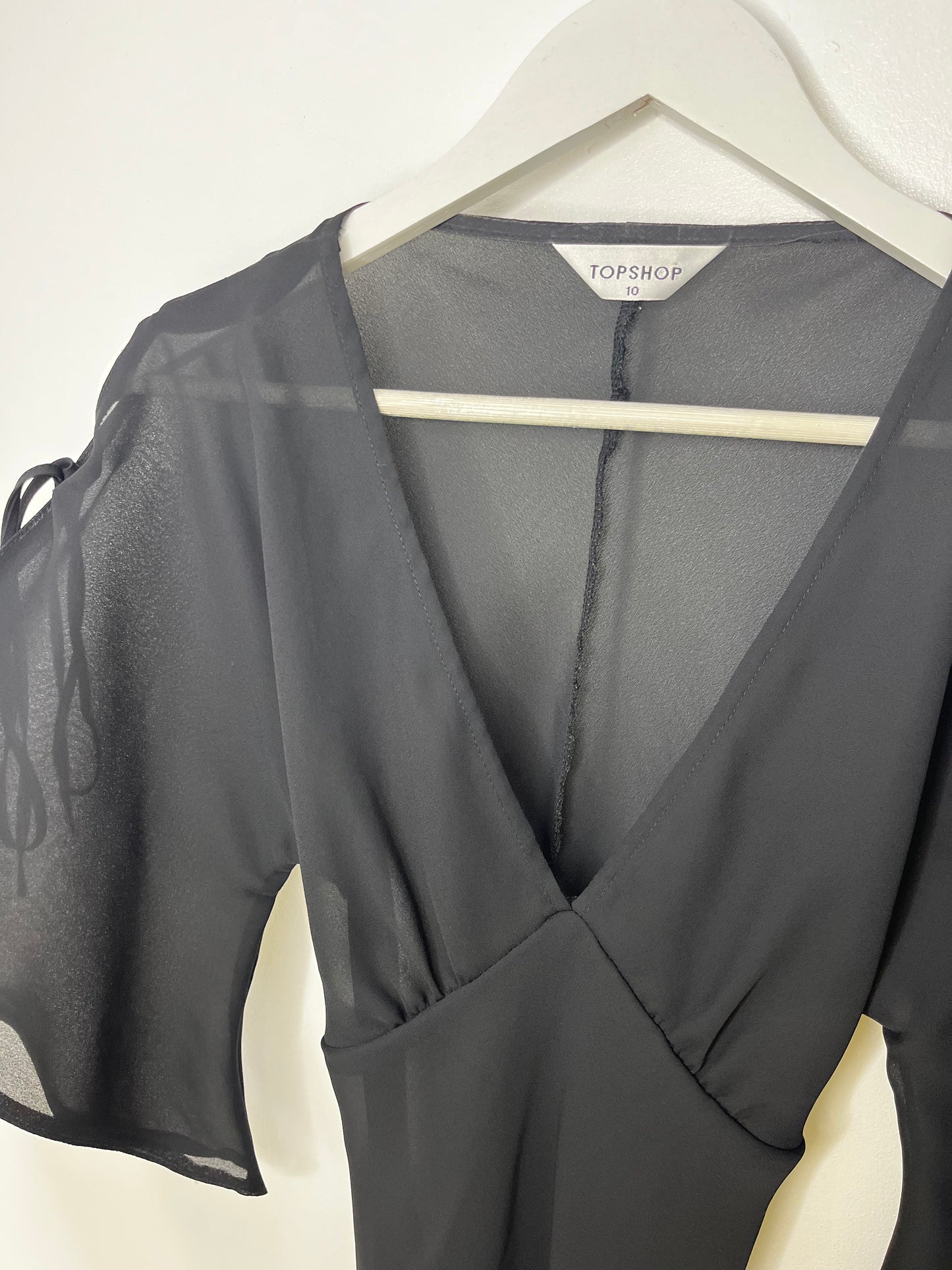 Black Semi Sheer Floaty Vintage Blouse