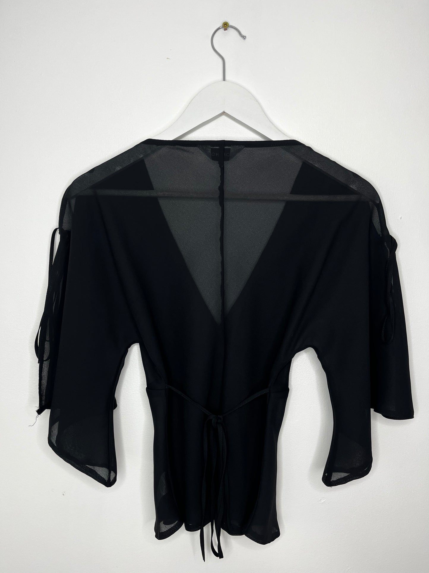 Black Semi Sheer Floaty Vintage Blouse