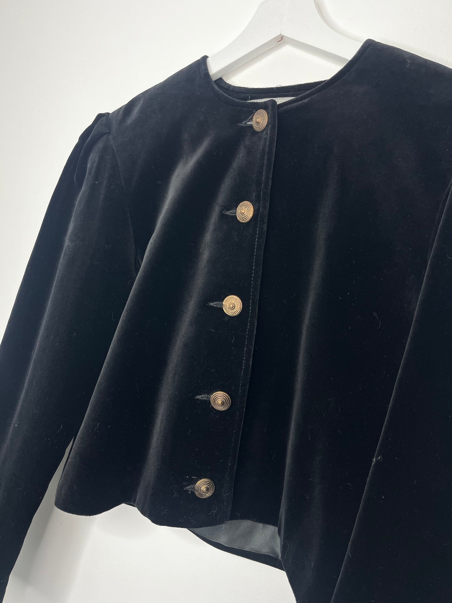 True Vintage Black Velvet Short Jacket