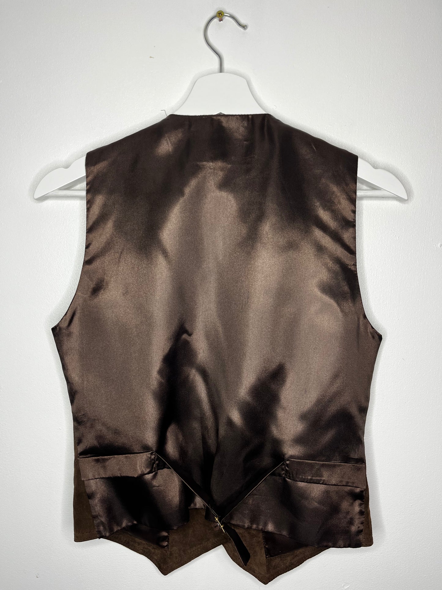 True Vintage Chocolate Brown Leather Waistcoat
