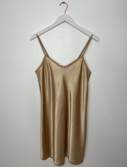 Gold Satin Slip Dress