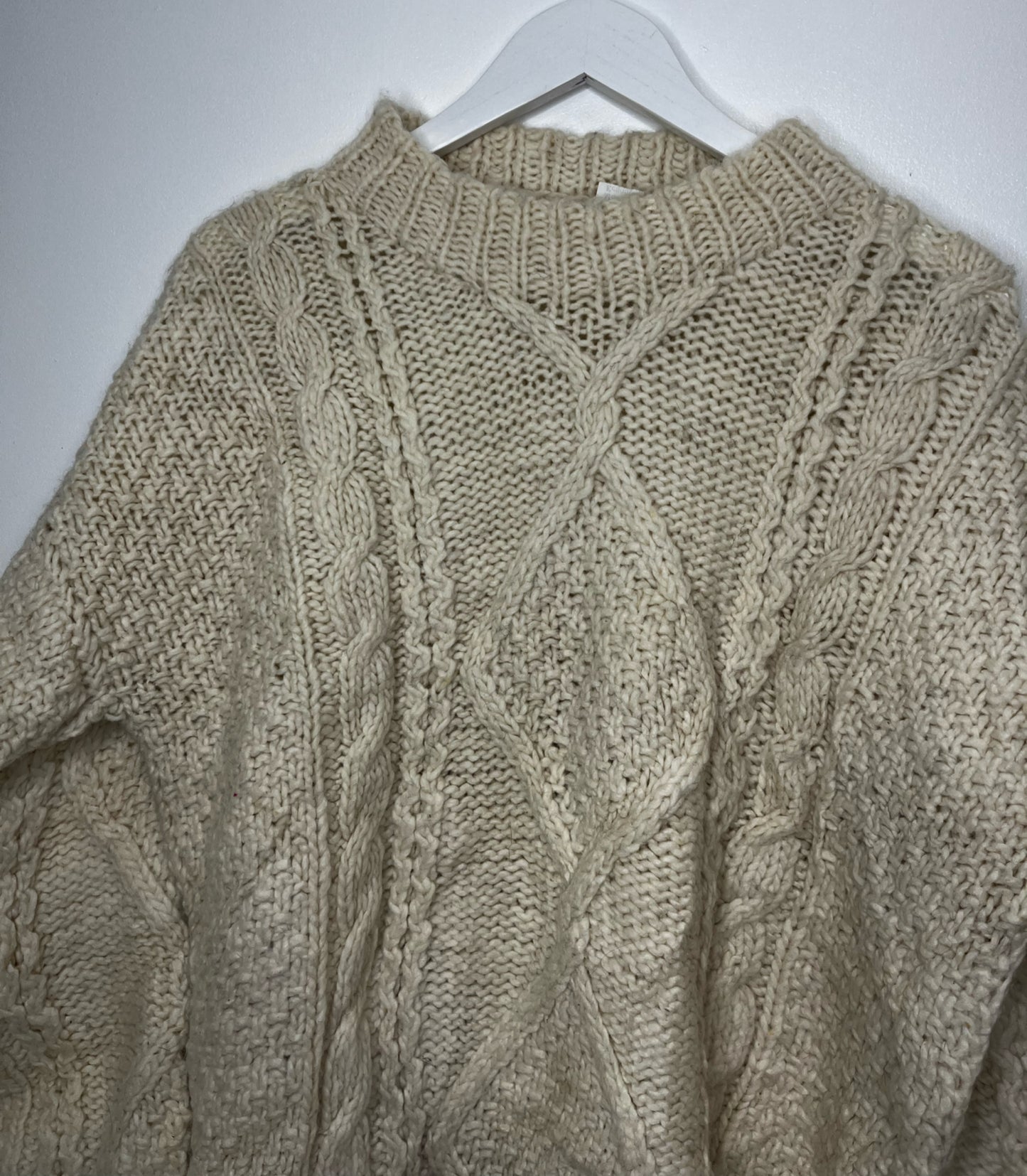 Cream Wool Cable Knit Jumper
