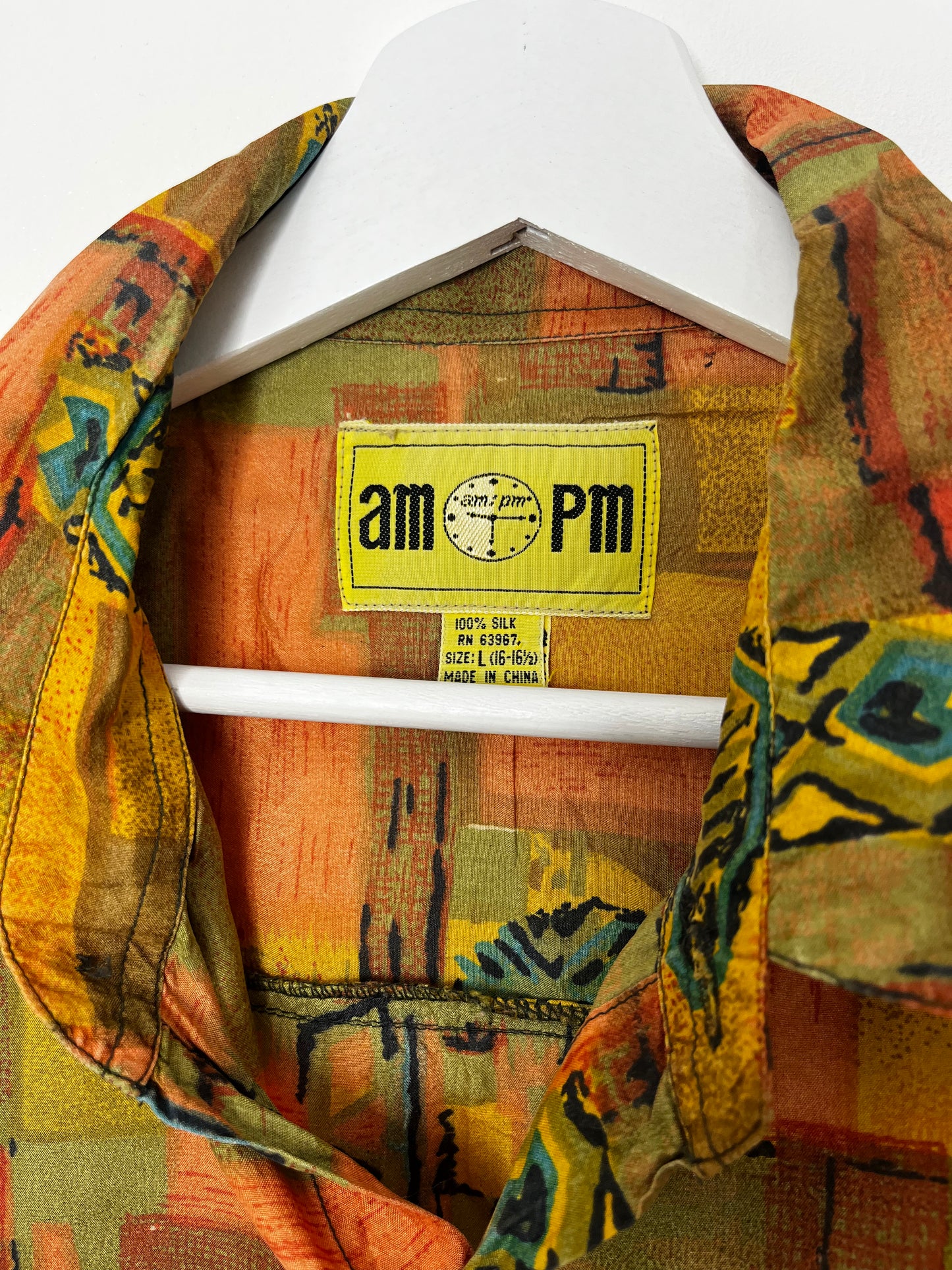 Deep Orange Vintage Silk Shirt