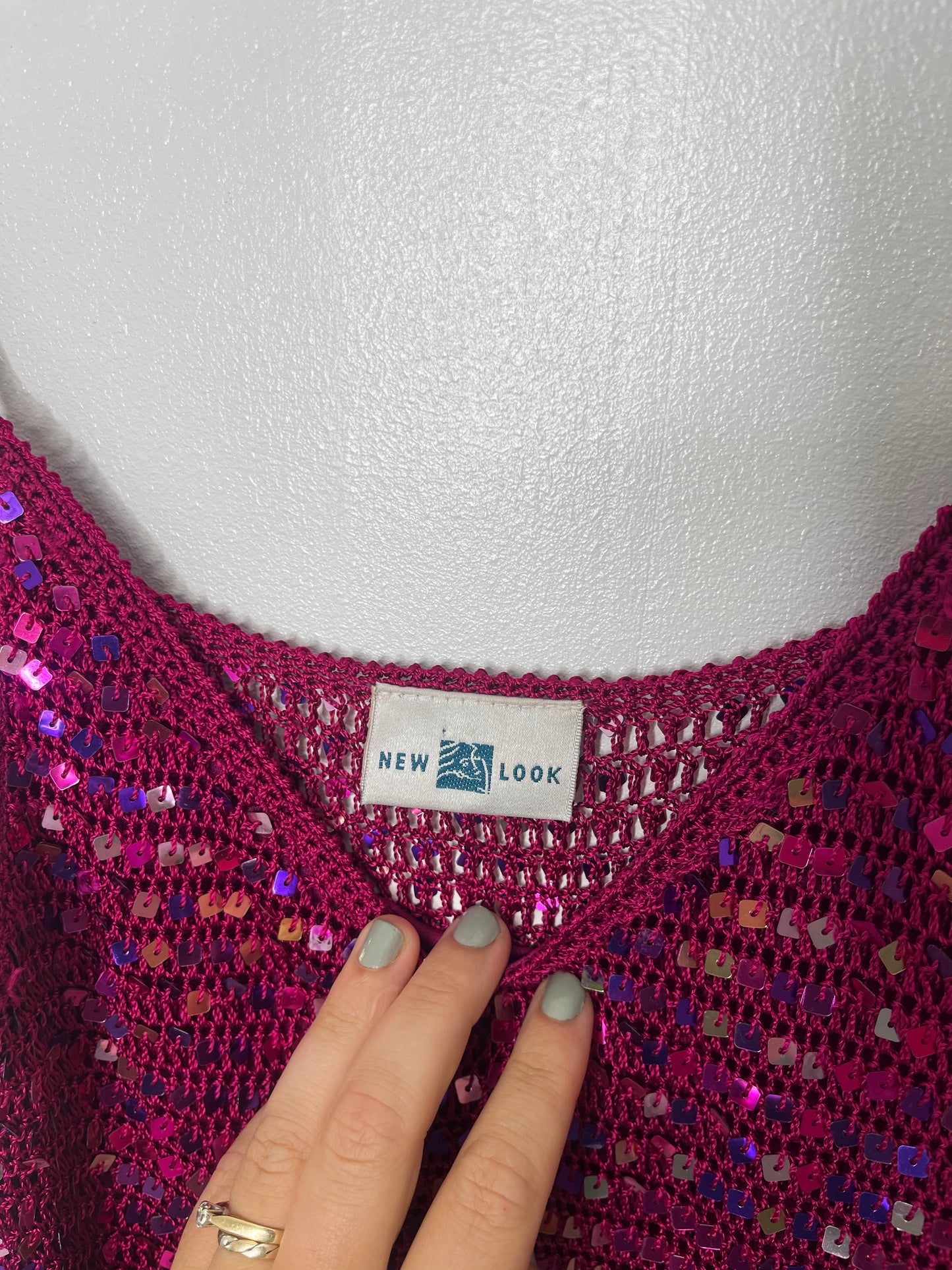 Pink Sequin Y2k Festival Top