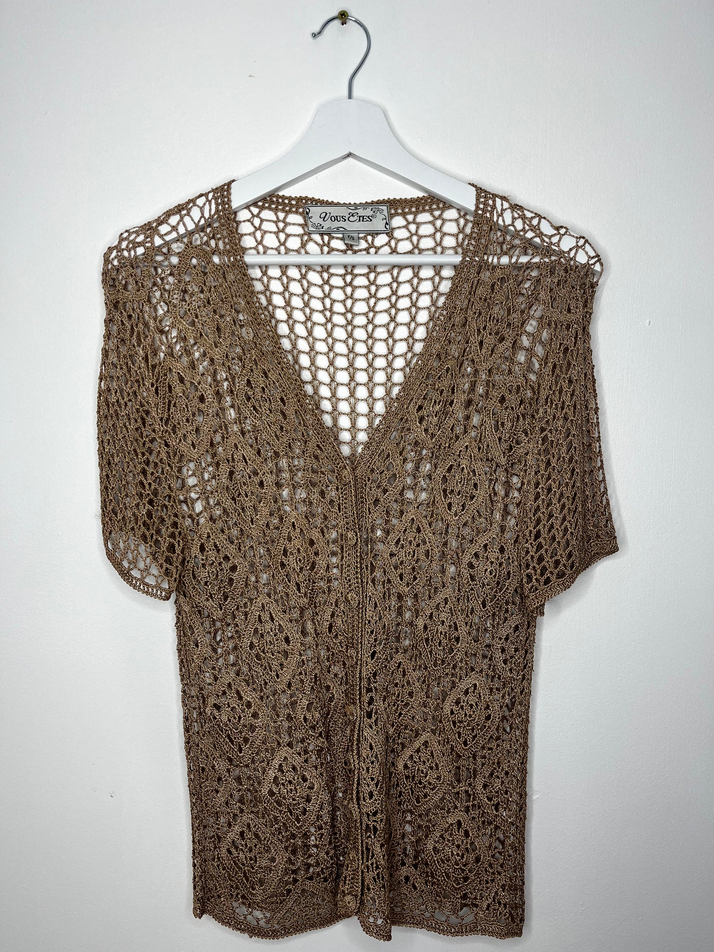 Gold Crochet Vintage Blouse