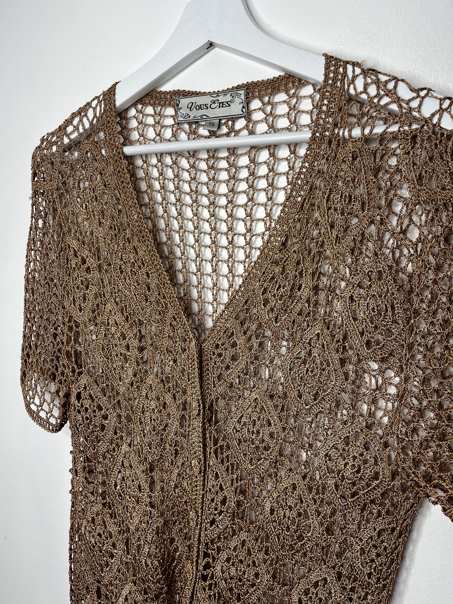 Gold Crochet Vintage Blouse