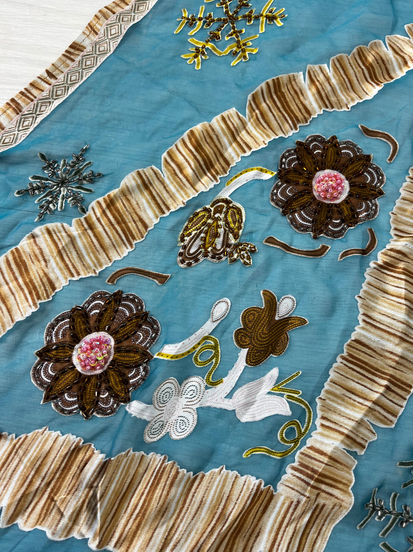 Part Silk Vintage Beaded Top Accessory
