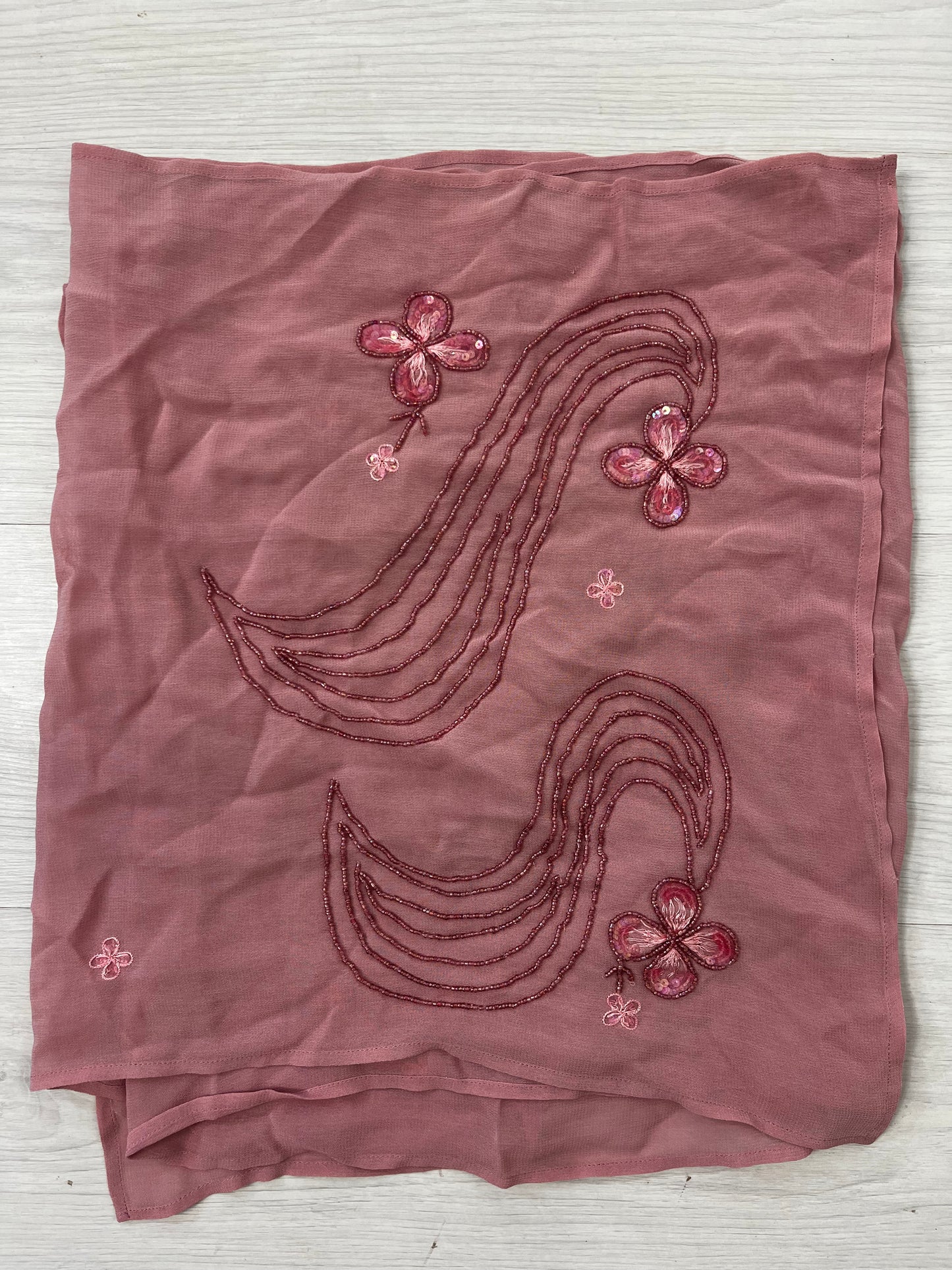 Baby Pink Vintage Embroidered Sarong Skirt