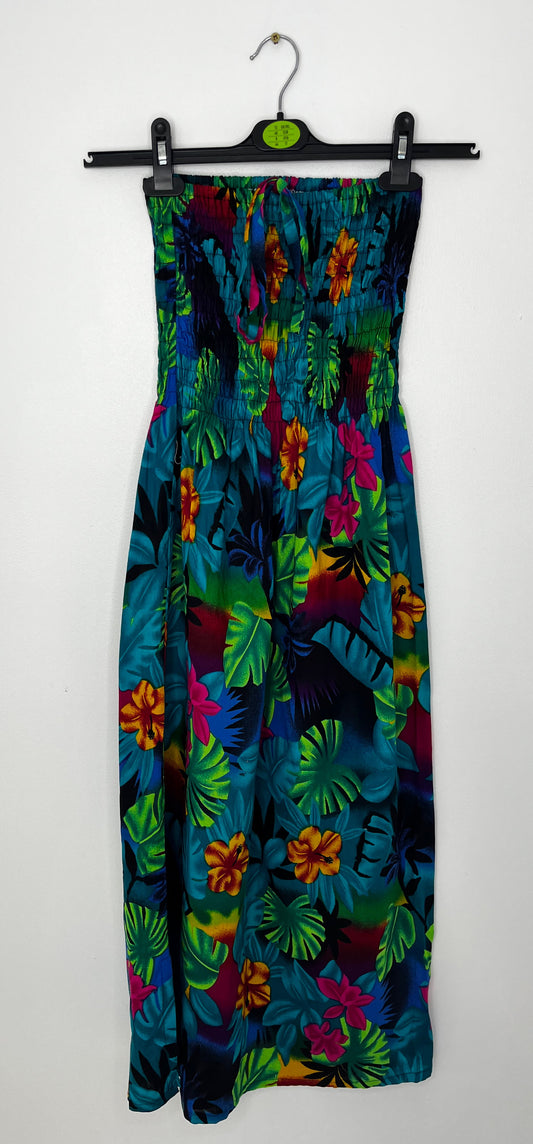 Bandeau Tropical Maxi Dress