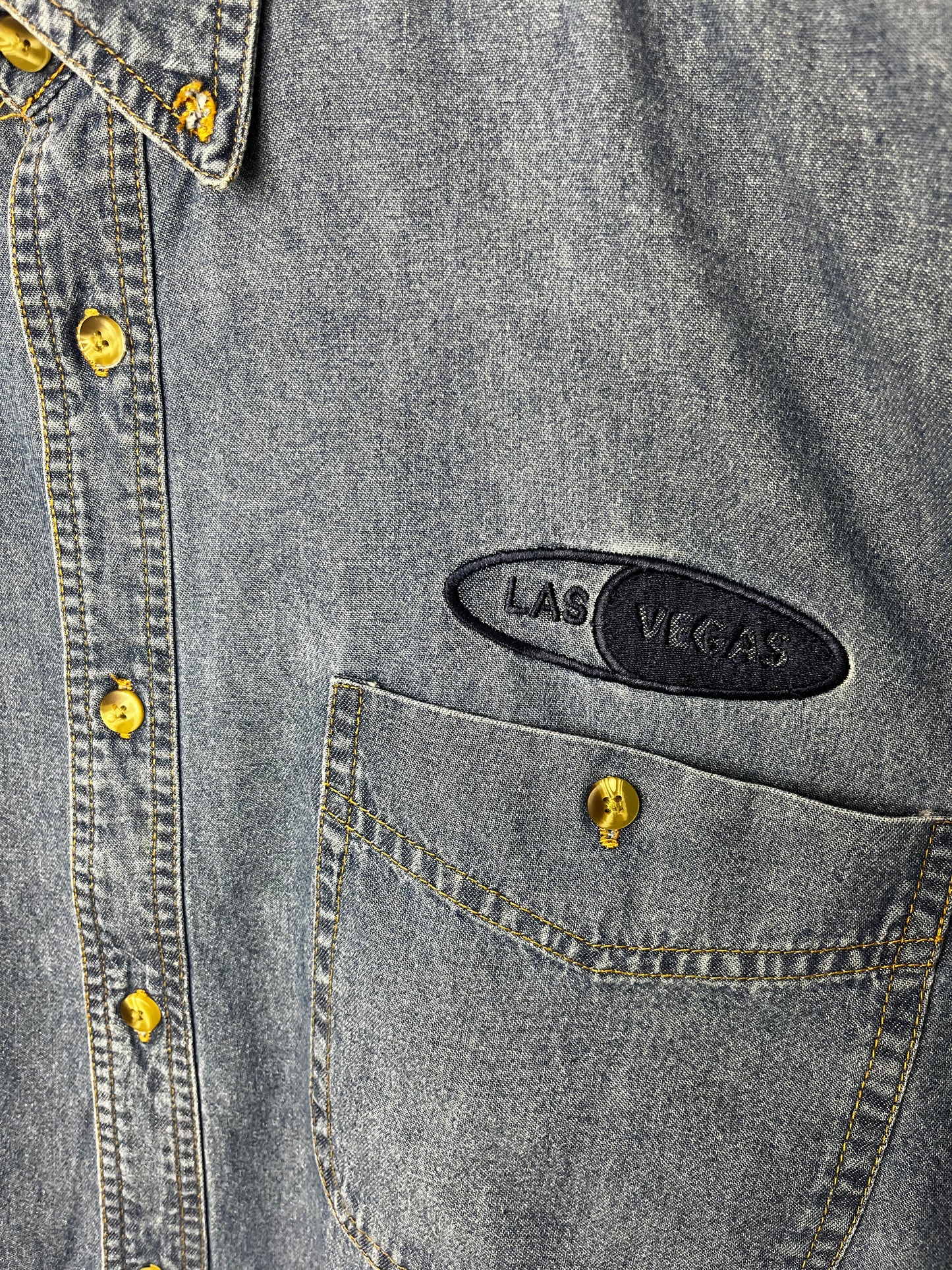 Short Sleeve Las Vegas Vintage Denim Shirt