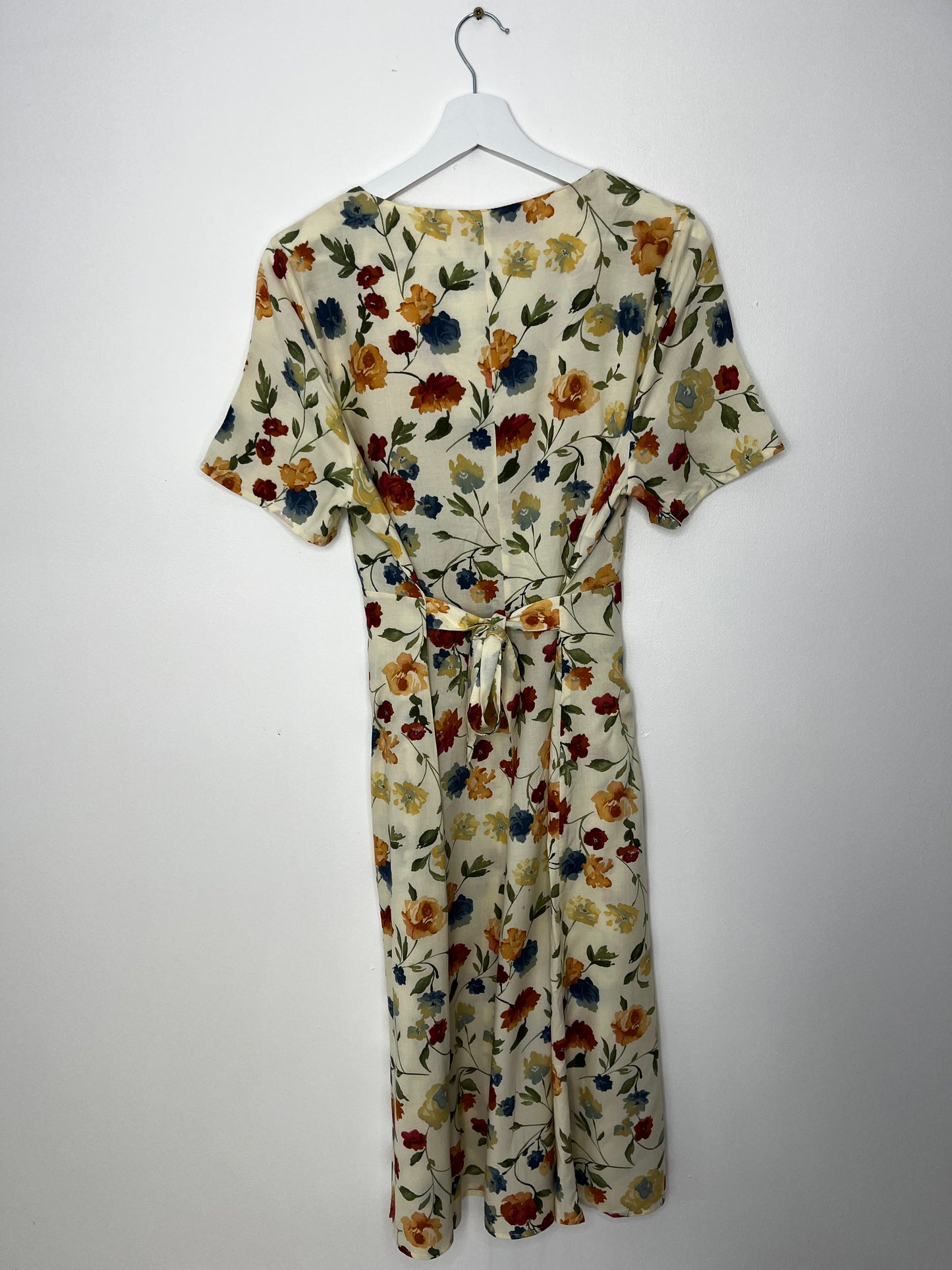 Button Down Tie Back Vintage Floral Dress