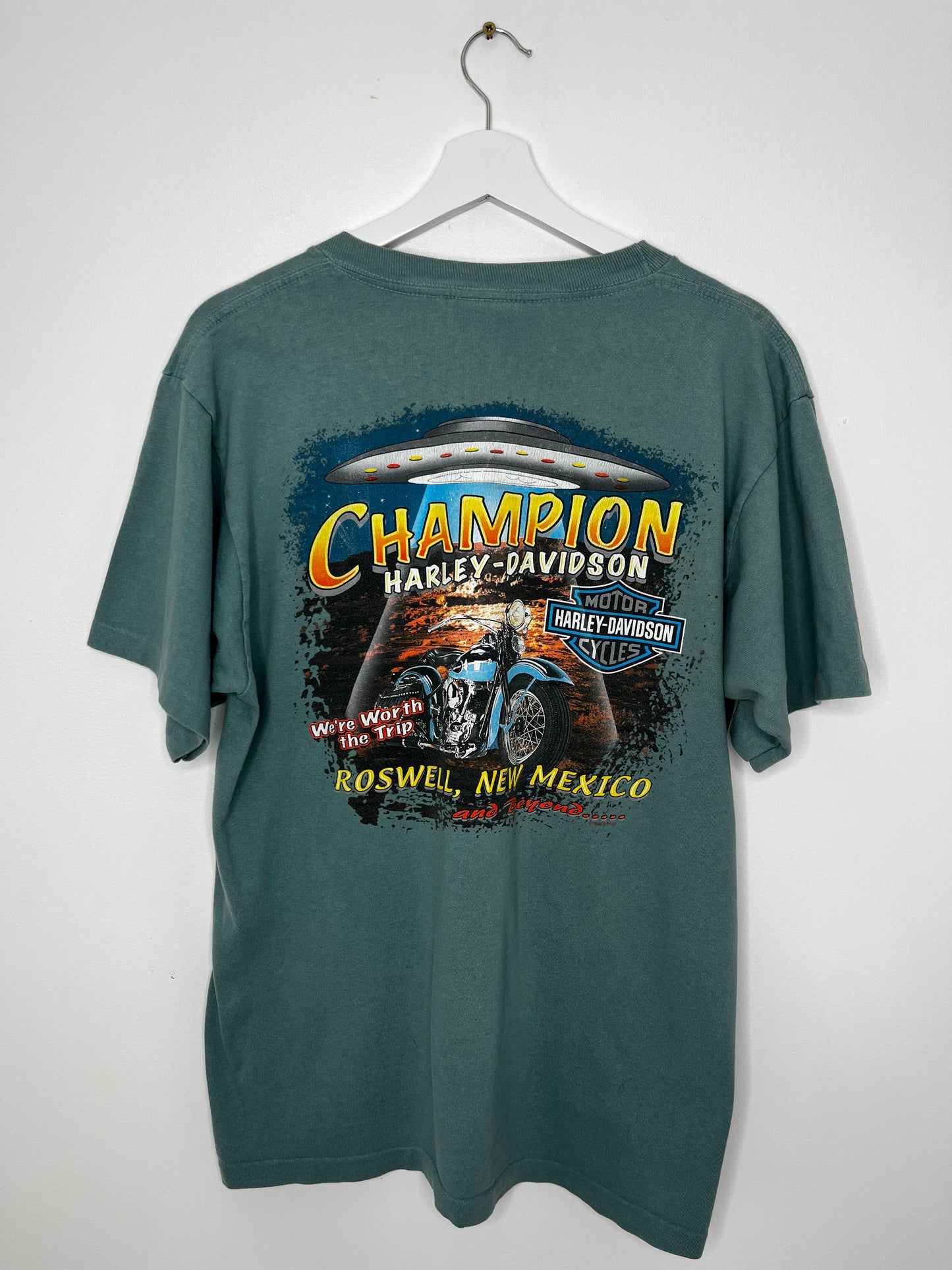 Vintage Harley Davidson Teal Top